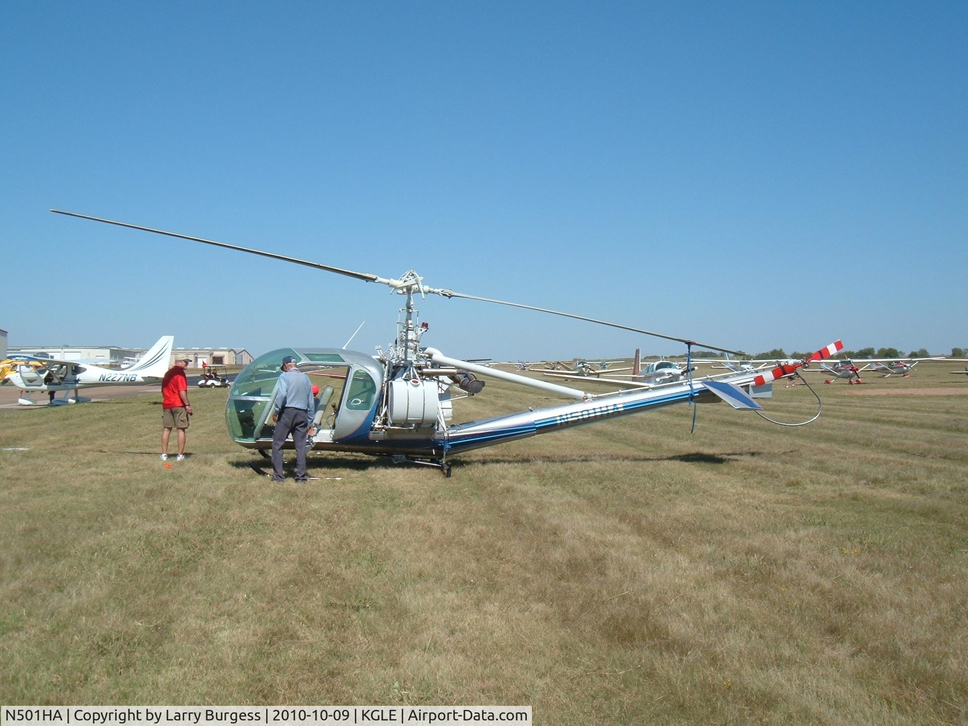 N501HA, 1966 Hiller UH-12E4 C/N 2534, At the Fall Festival of Flight — the 48th Annual Fly-in at the Gainesville Municipal Airport hosted by the Texas Chapter of the Antique Airplane Association