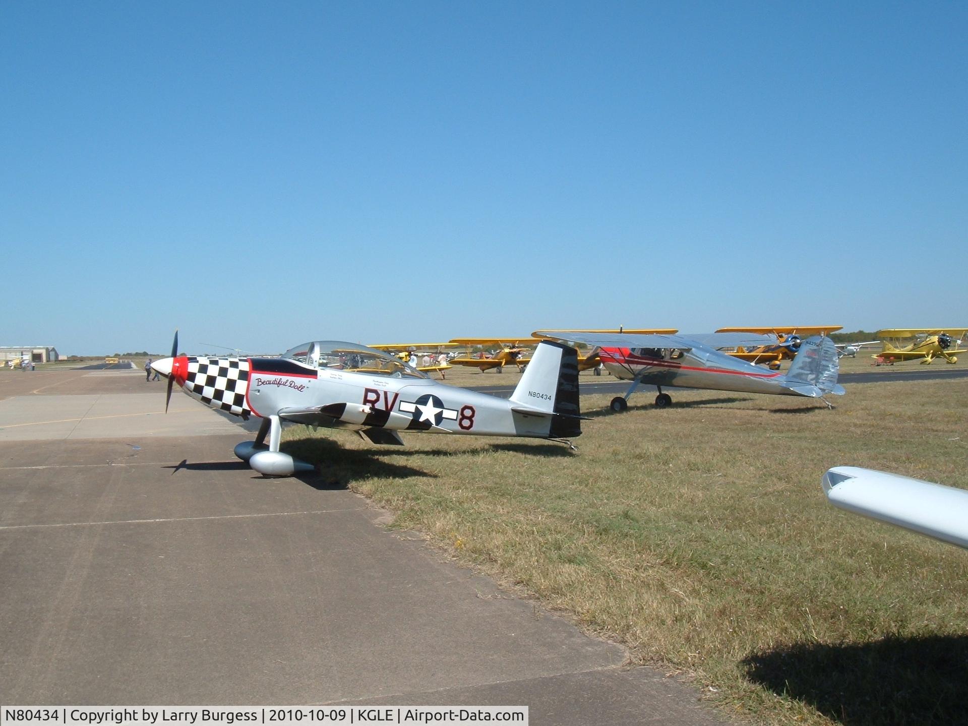 N80434, 2000 Vans RV-8 C/N 80434, At the Fall Festival of Flight — the 48th Annual Fly-in at the Gainesville Municipal Airport hosted by the Texas Chapter of the Antique Airplane Association