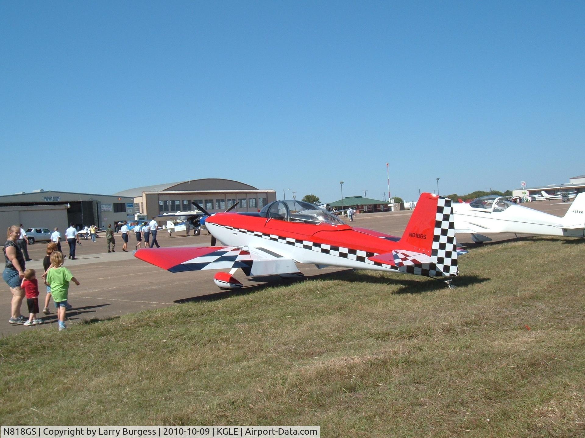 N818GS, Vans RV-8 C/N 82113, At the Fall Festival of Flight — the 48th Annual Fly-in at the Gainesville Municipal Airport hosted by the Texas Chapter of the Antique Airplane Association