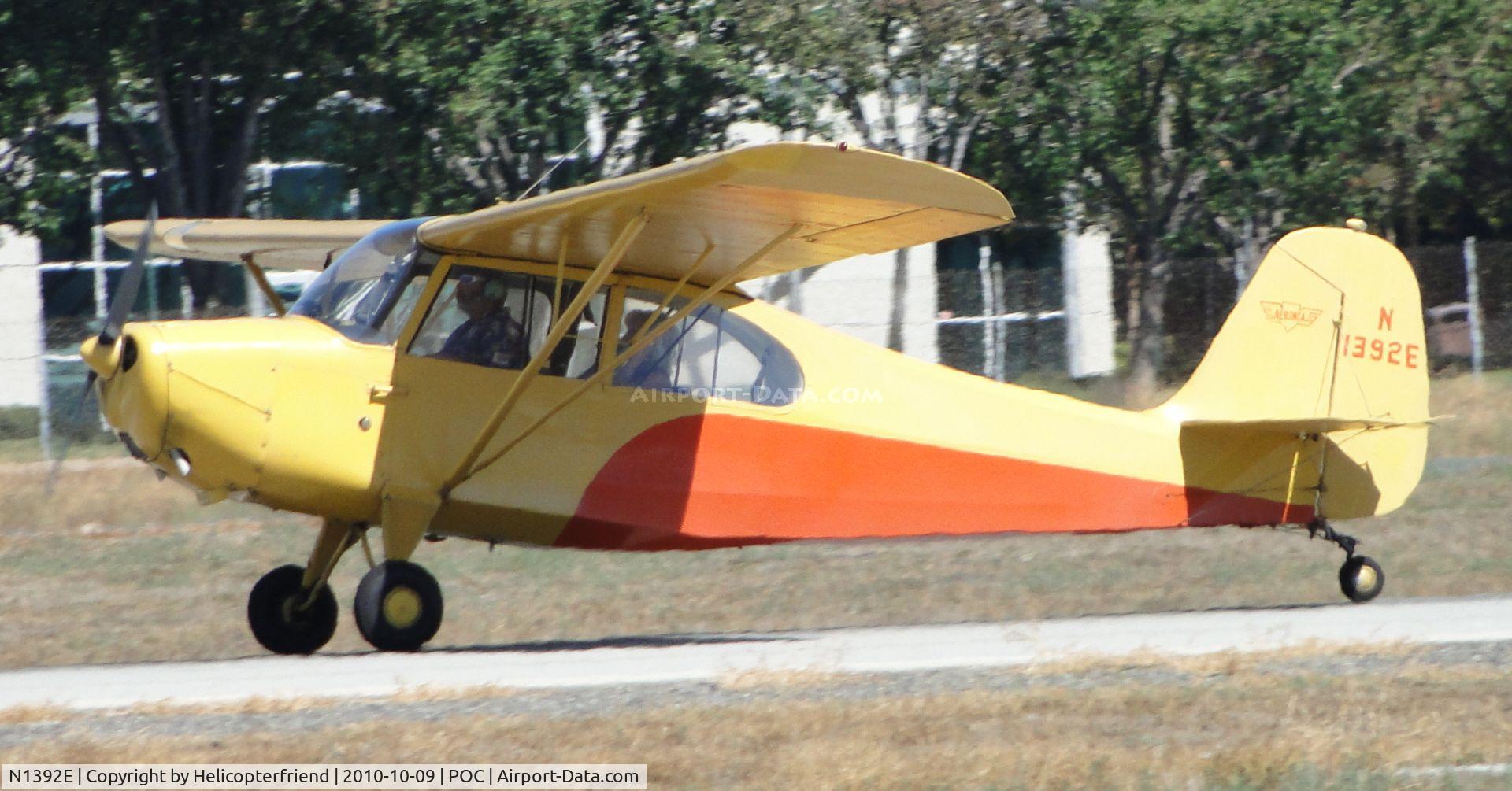 N1392E, 1946 Champion 7AC C/N 7AC-4954, Rolling out after touching down on runway 26L