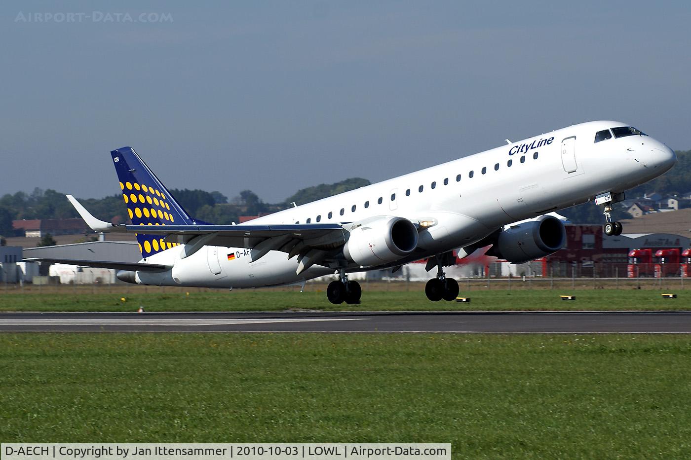 D-AECH, 2010 Embraer 190LR (ERJ-190-100LR) C/N 19000376, D-AECH @ Linz Airport