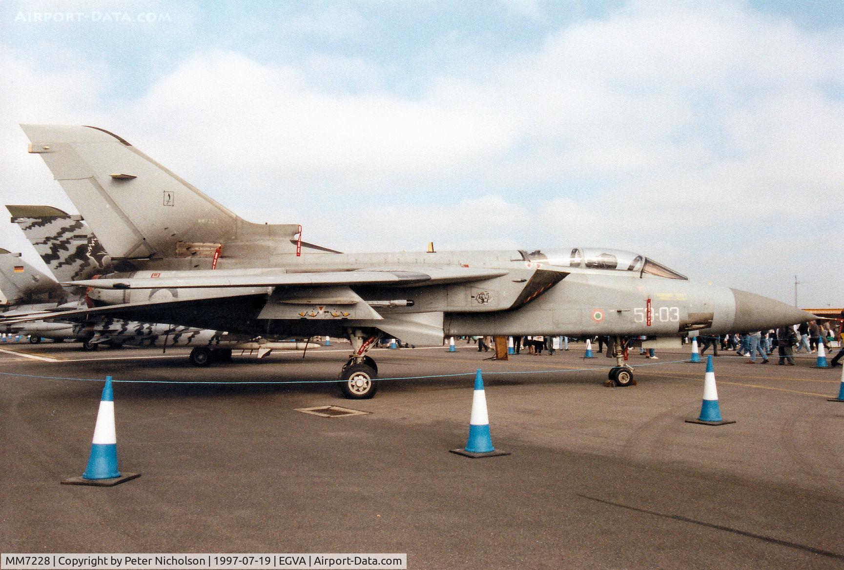 MM7228, 1991 Panavia Tornado ADV C/N 850/AS128/3413, Tornado ADV, callsign India 7233, of 53 Stormo/21 Gruppo Italian Air Force on display at the 1997 Intnl Air Tattoo at RAF Fairford.