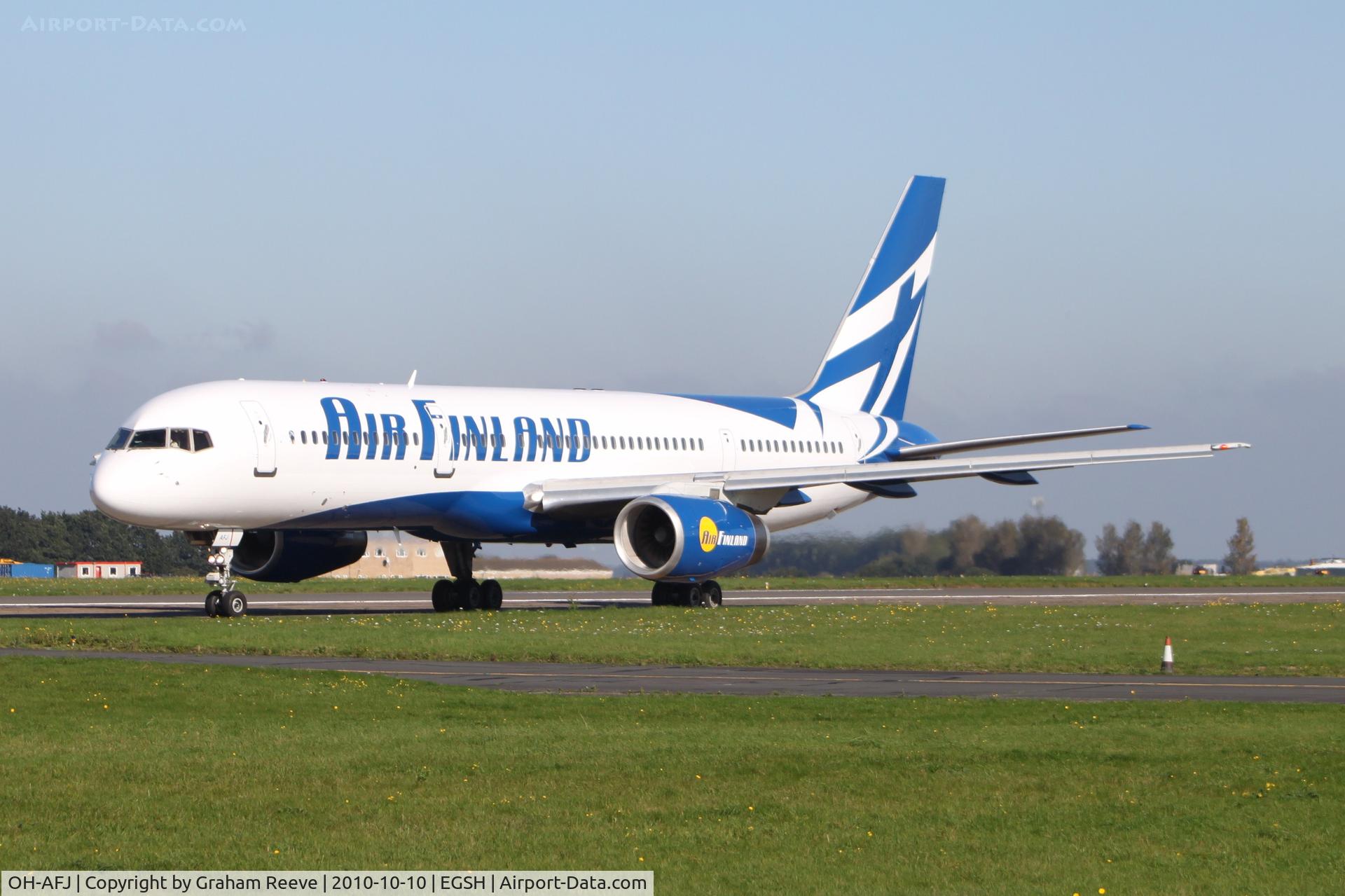 OH-AFJ, 1994 Boeing 757-28A C/N 26269, Fresh from the paint shop and now in Air Finland colours.