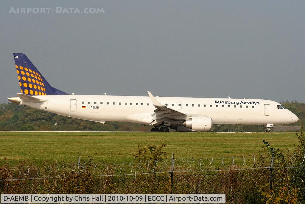 D-AEMB, 2009 Embraer 195LR (ERJ-190-200LR) C/N 19000297, Augsburg Airways operating for Lufthansa Regional