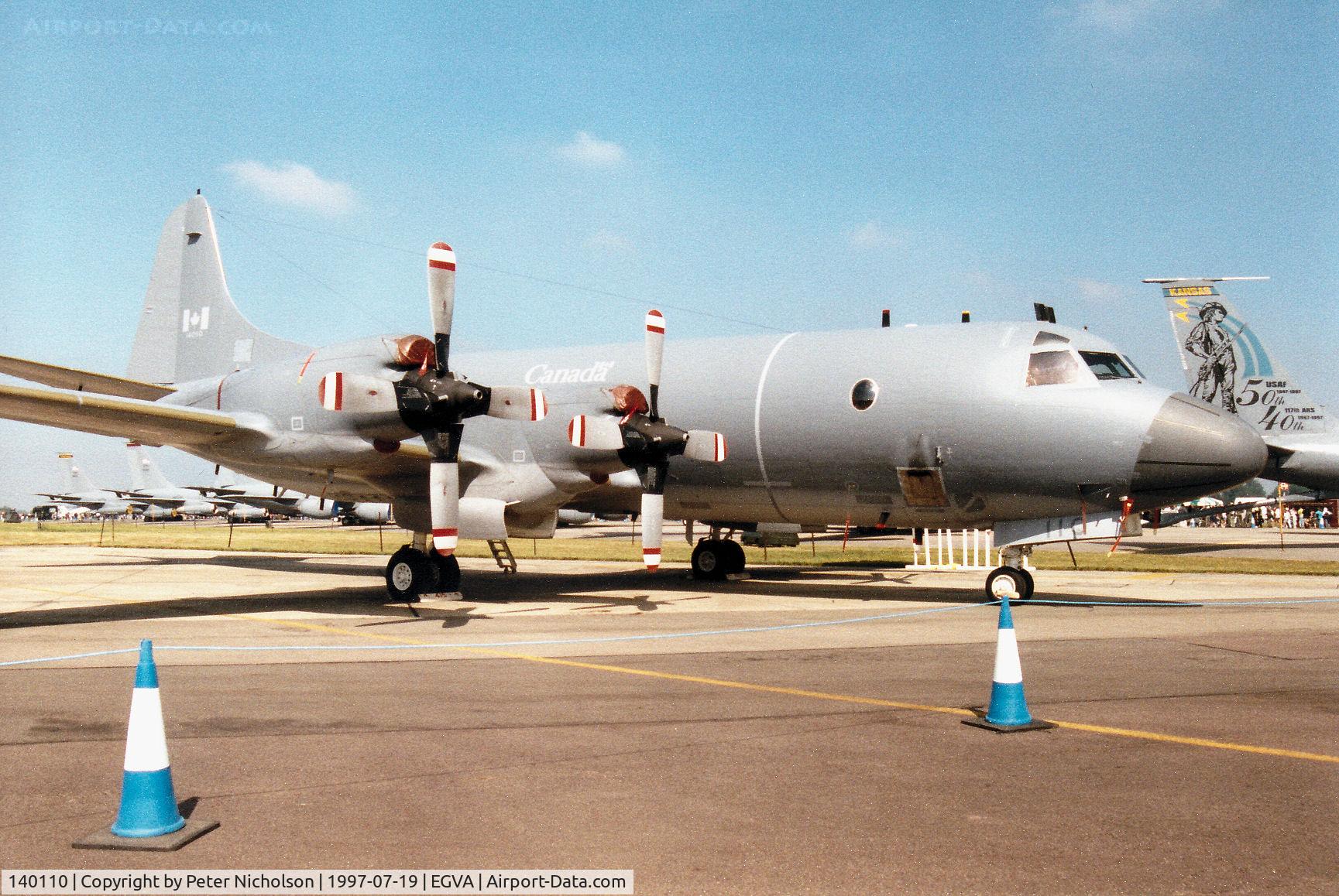 140110, 1980 Lockheed CP-140 Aurora C/N 285B-5712, CP-140 Aurora,  callsign Canforce 110, of 415 Squadron Canadian Armed Forces on displayat the 1997 Intnl Air Tattoo at RAF Fairford.