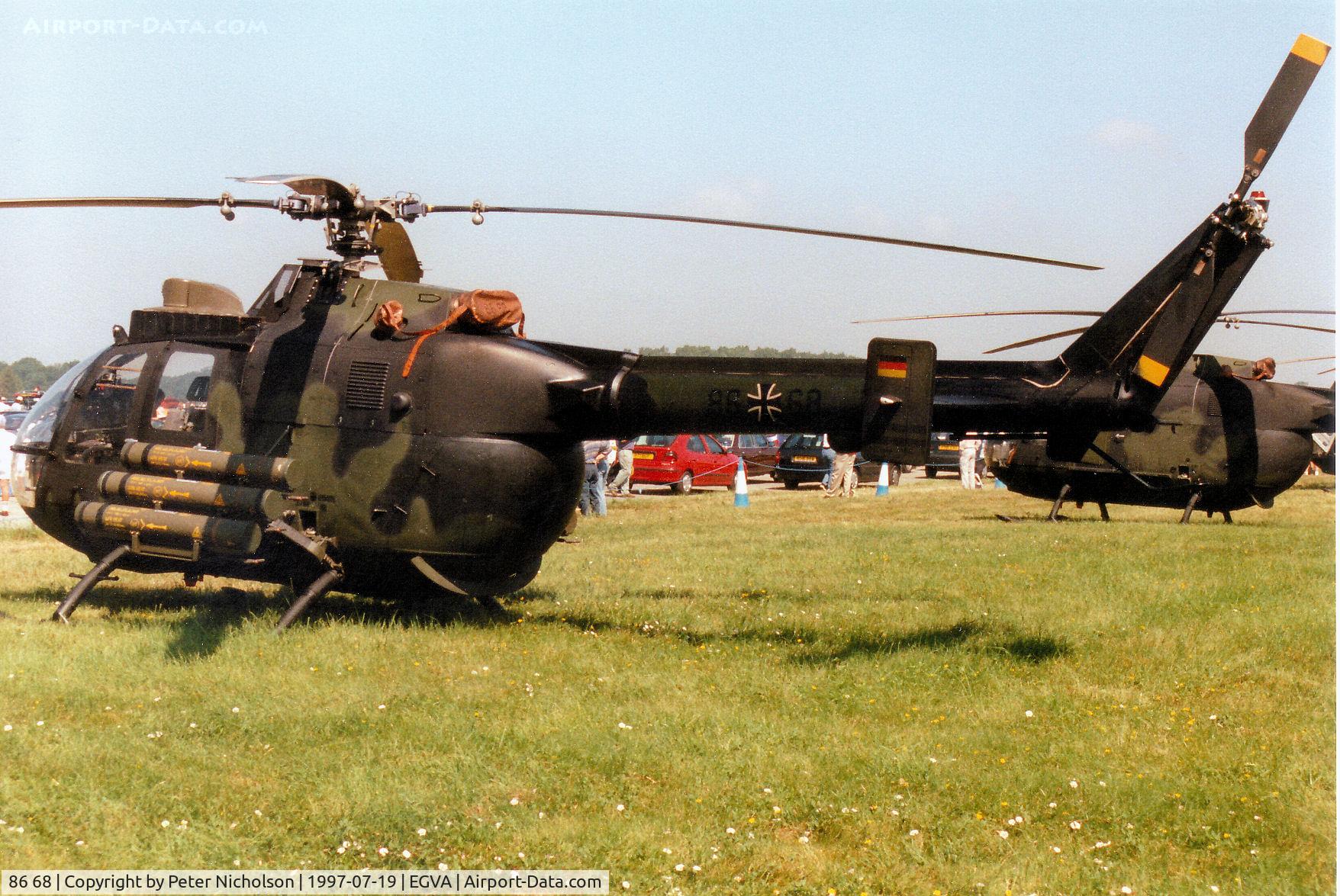 86 68, MBB Bo.105P C/N 6068, MBB Bo.105P,  callsign German Army Tango 36, of HFR-36 on displayat the 1997 Intnl Air Tattoo at RAF Fairford.