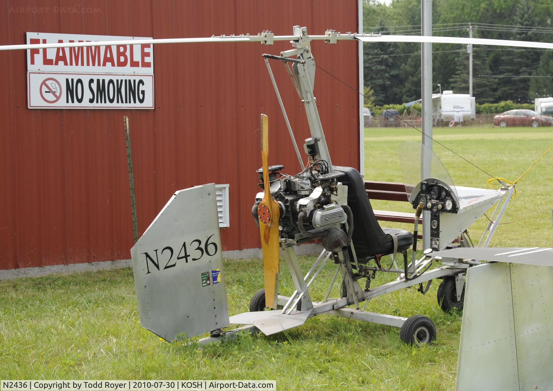 N2436, 1970 Bensen B-8M Gyrocopter C/N BA42670-1VWM, EAA AIRVENTURE 2010