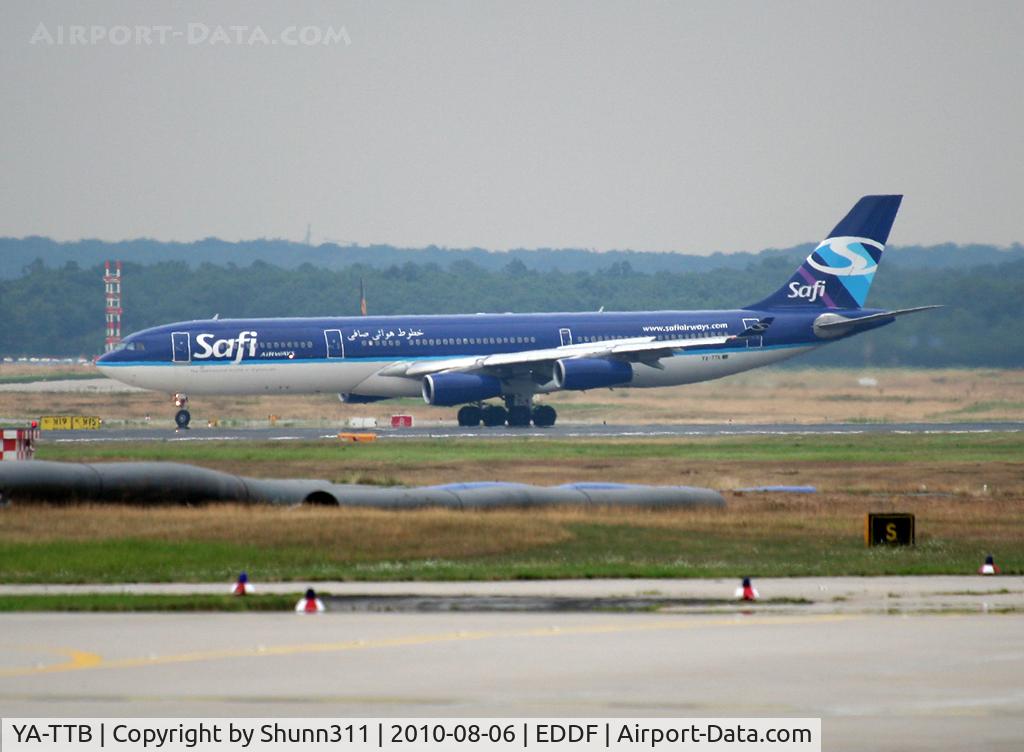 YA-TTB, 1993 Airbus A340-311 C/N 015, Taxiing to the terminal after landing rwy 25L