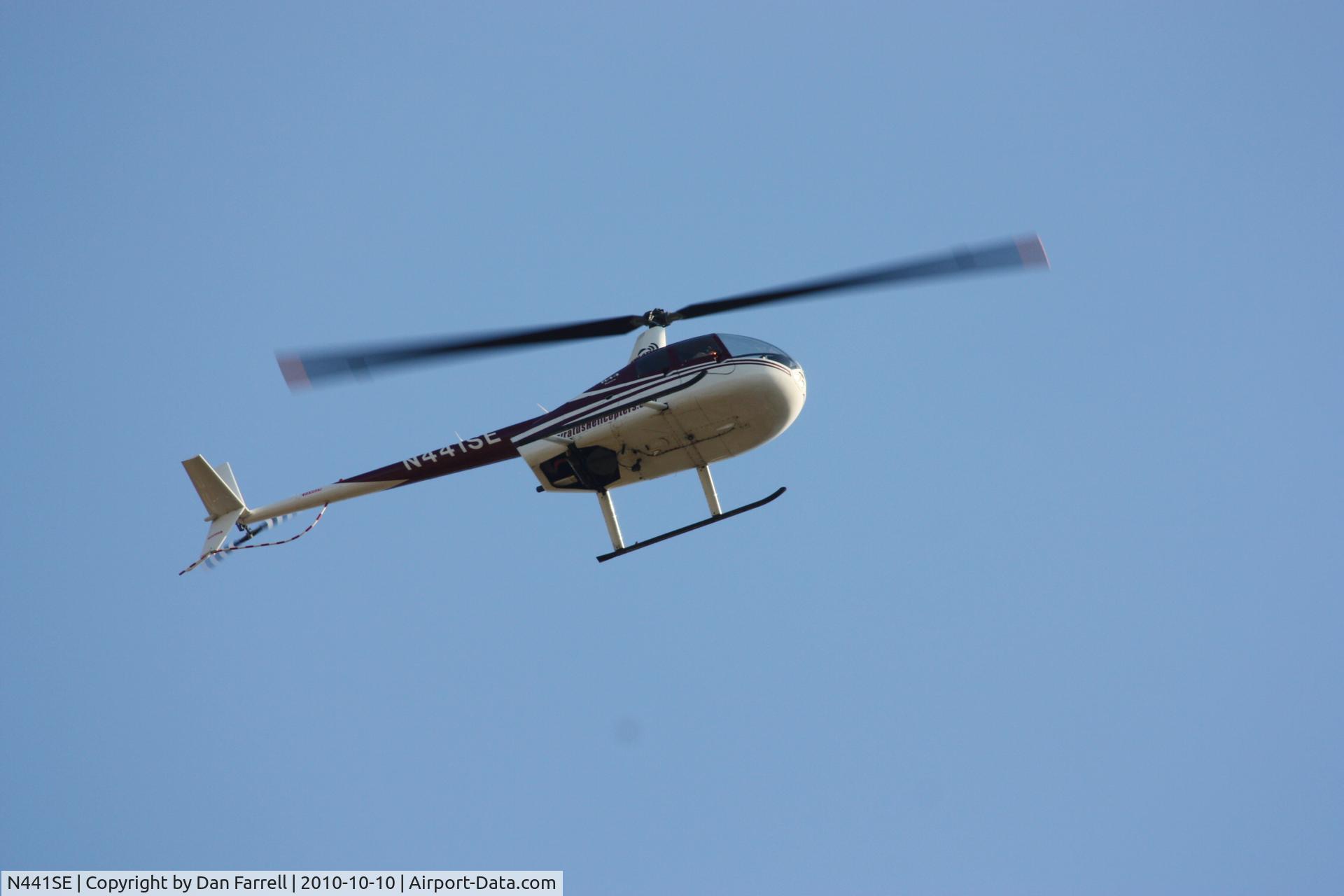 N441SE, 1998 Robinson R44 C/N 0485, At St. James Church in White Oak on Hubble Rd, Cincinnati, Ohio -  when the helicopter flew over head