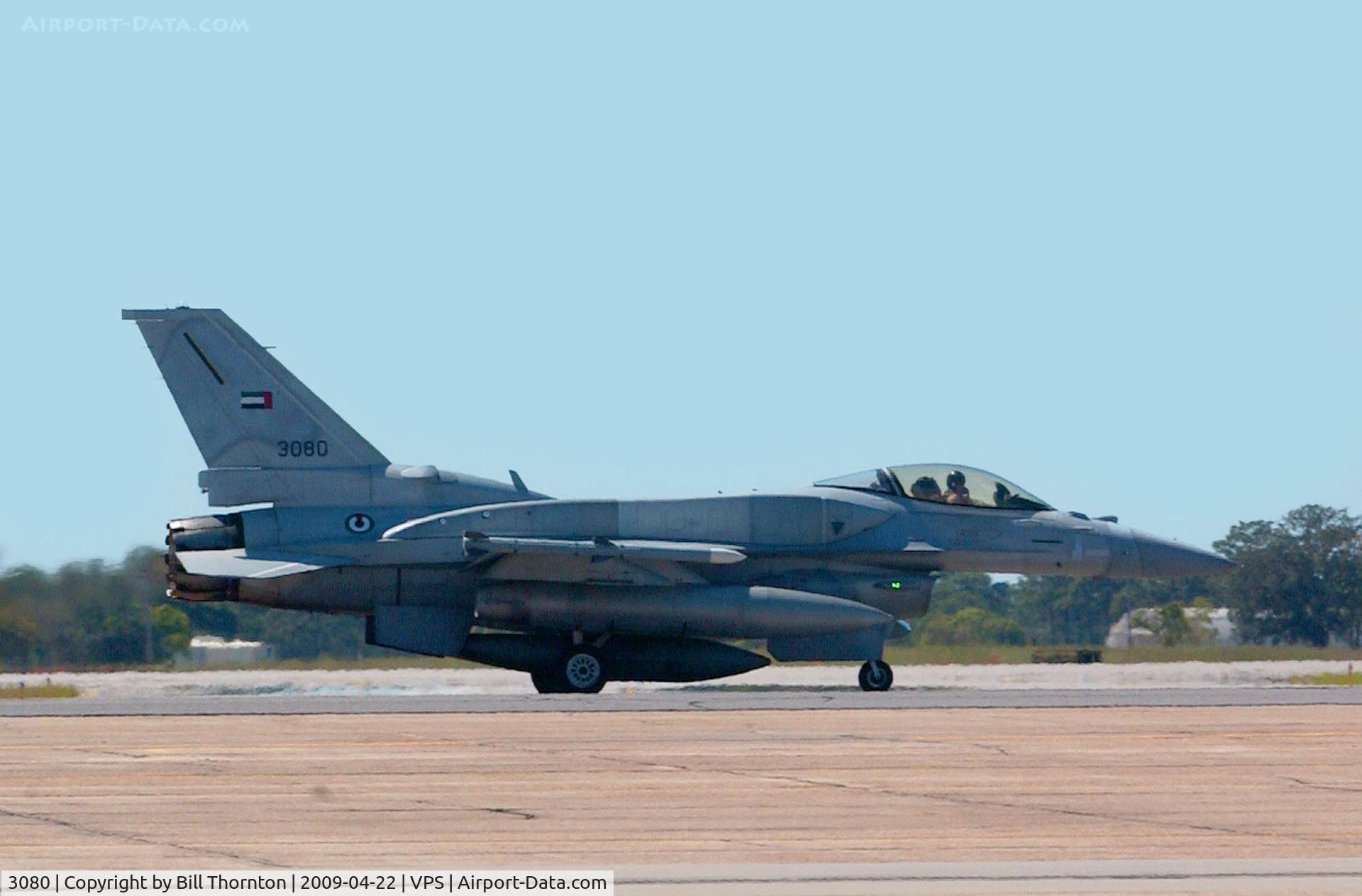 3080, 2000 Lockheed Martin F-16E Fighting Falcon C/N RE-55, An F-16 of the United Arab Emerates taxis to parking at Eglin AFB, Fla. The F-16E (single seat) and F-16F (two seat) are the latest version of the F-16 and are currently an export only variant for the United Arab Emirates (UAE).