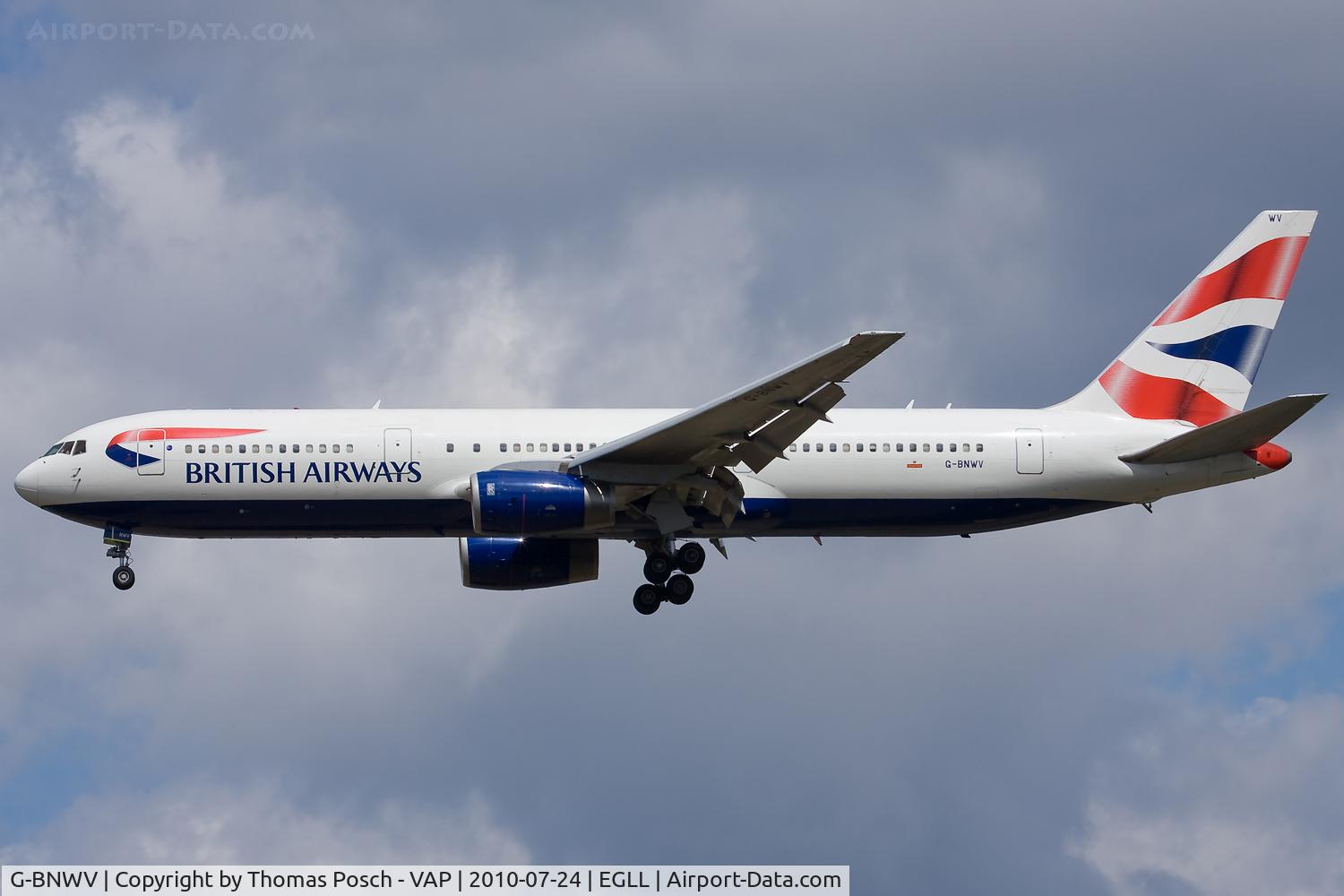 G-BNWV, 1993 Boeing 767-336 C/N 27140, British Airways