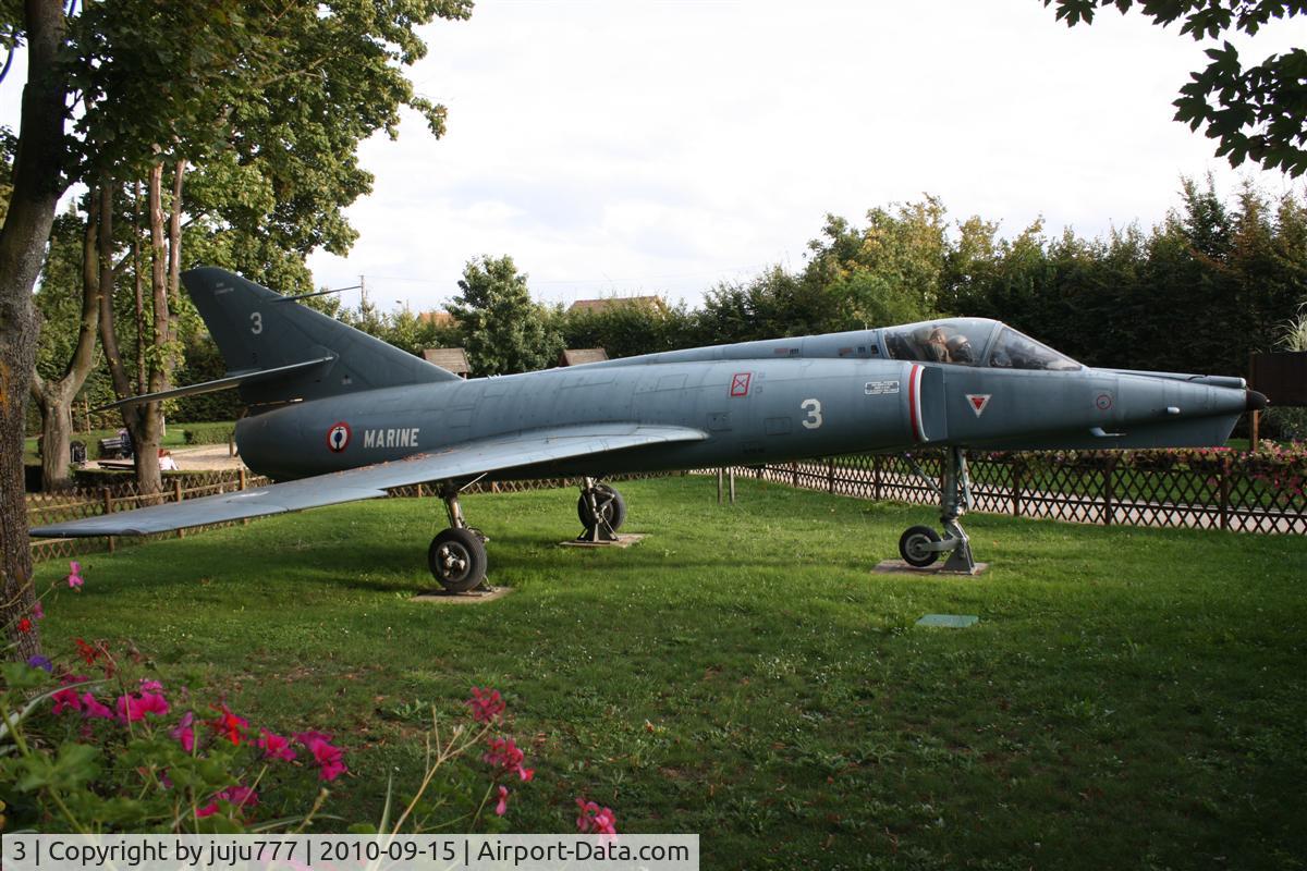 3, Dassault Etendard IV.M C/N 3, on display at Athismon parc