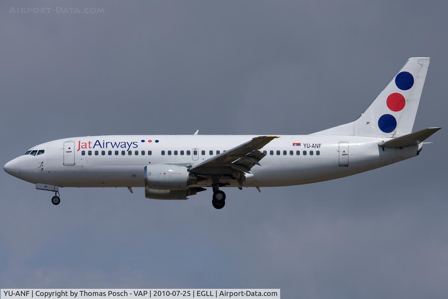 YU-ANF, 1985 Boeing 737-3H9 C/N 23330/1136, JAT - Yugoslav Airlines