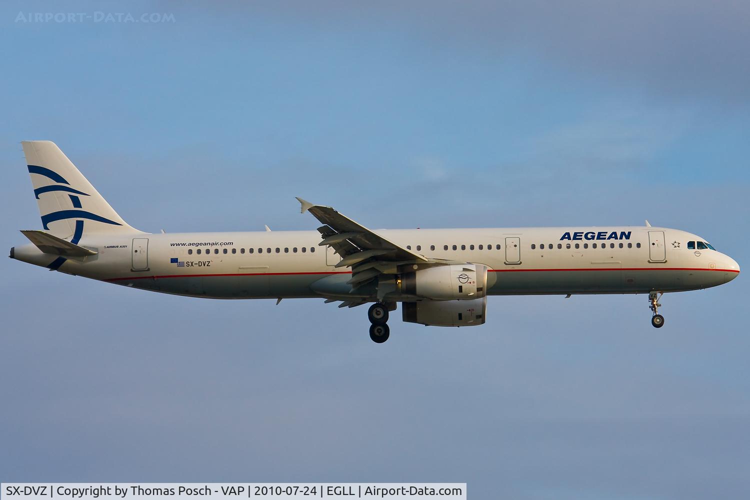 SX-DVZ, 2009 Airbus A321-231 C/N 3820, Aegean Airlines
