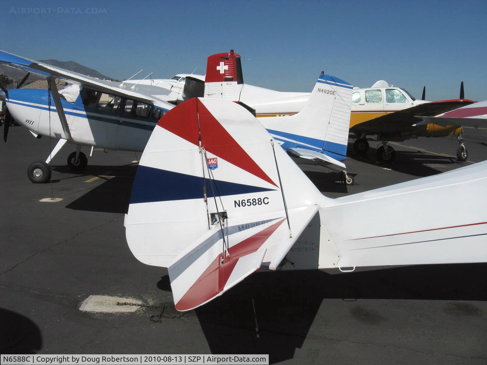 N6588C, 1992 Taylorcraft/Swick T-Clips C/N 1, 1992 McCain SWICK-CLIP-T (aerobatic-modified Taylorcraft), strengthened tail guy wires