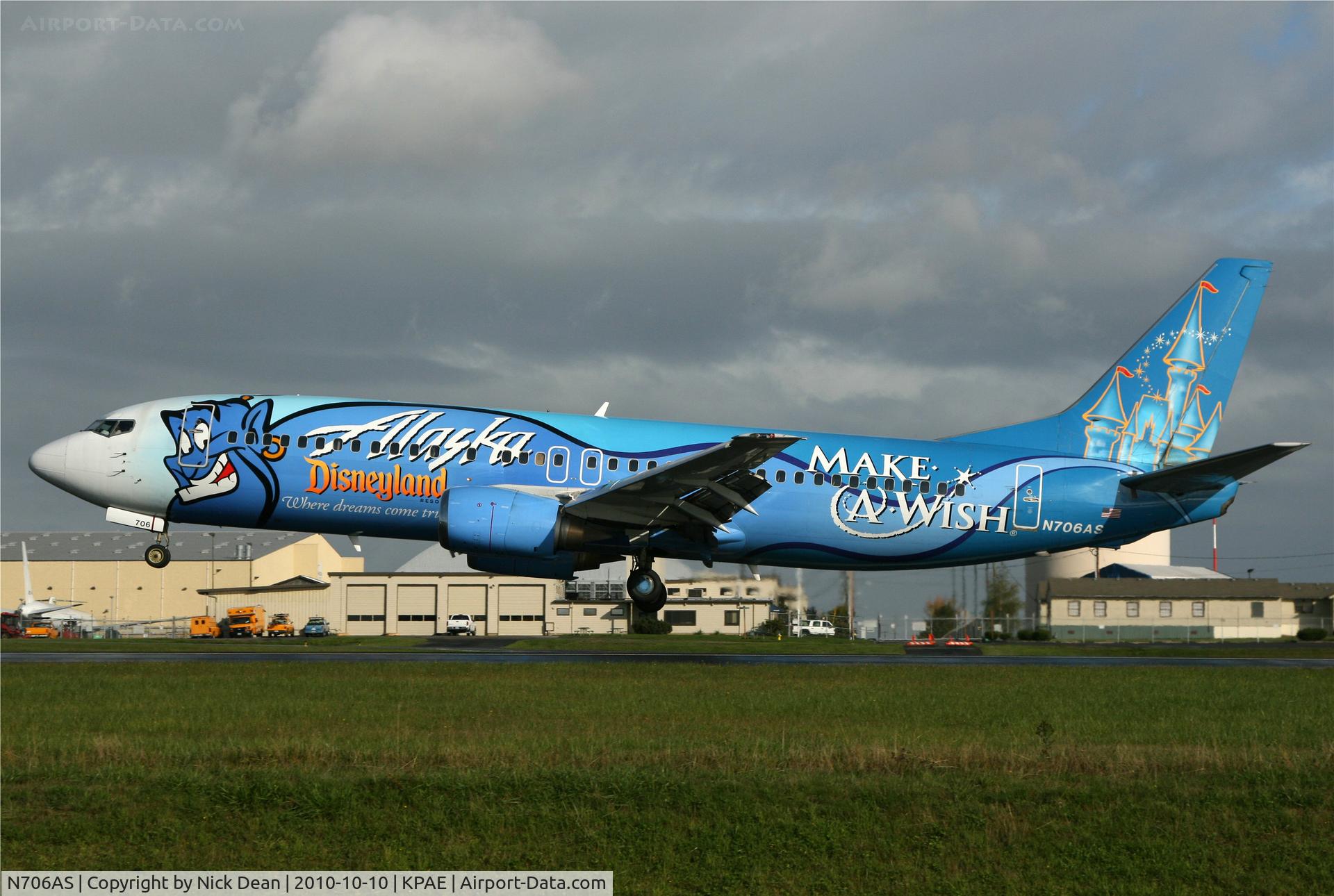 N706AS, 1998 Boeing 737-490 C/N 28894, KPAE Alaska 9002 arrivng 34L from KSEA for maintenance at ATS