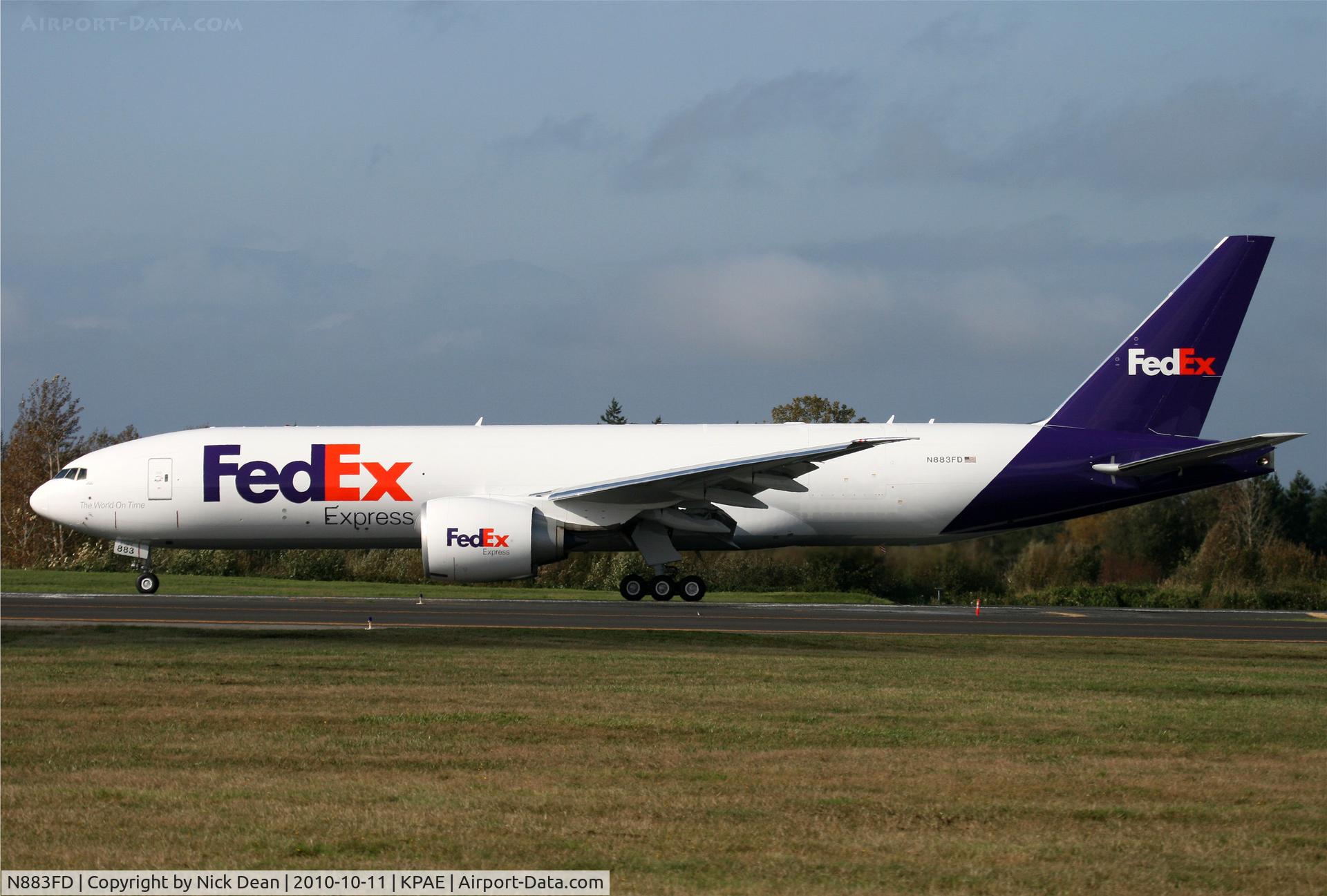N883FD, 2010 Boeing 777-FHT C/N 39285, KPAE Boeing 121 (LINE NUMBER 897) arriving 16R from a KPAE-KMWH-KPAE test flight