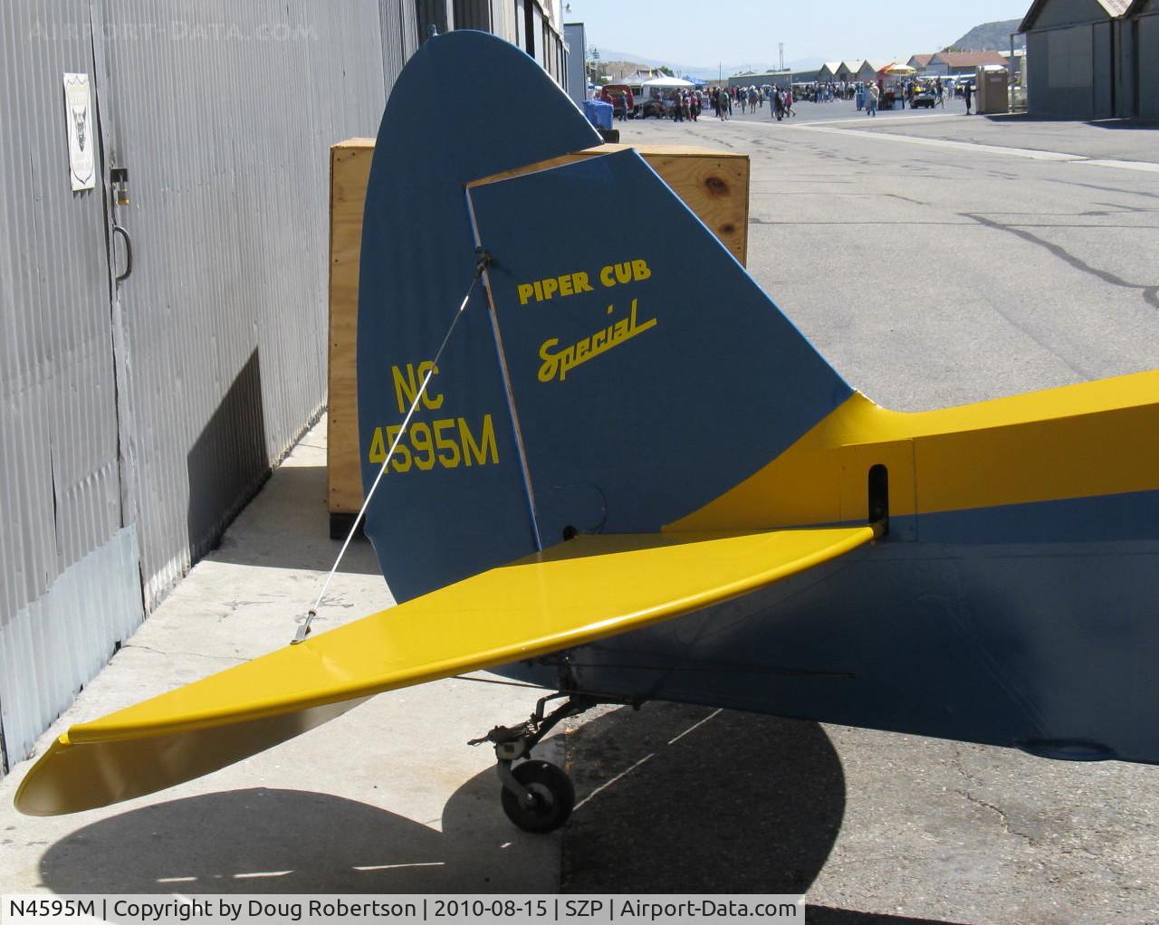 N4595M, 1947 Piper PA-11 Cub Special Cub Special C/N 11-98, 1947 Piper PA-11 CUB SPECIAL, Continental A&C65 65 Hp, logo