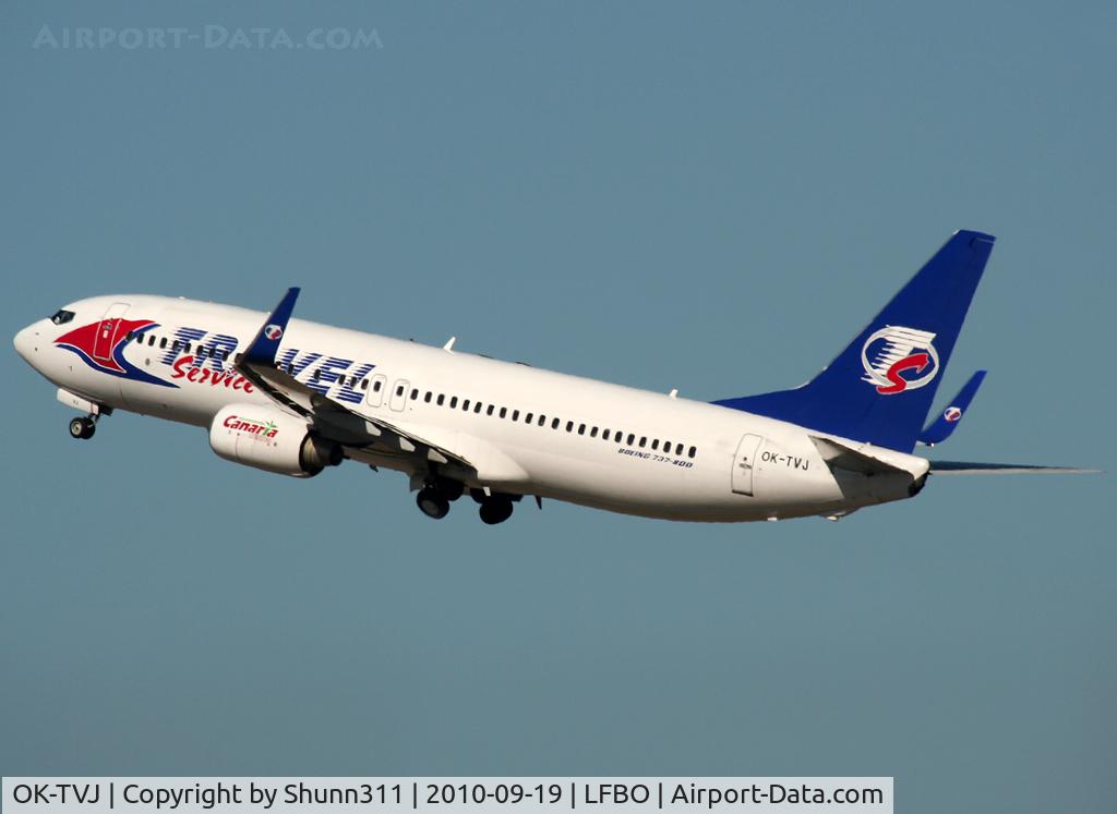 OK-TVJ, 2004 Boeing 737-8Q8 C/N 29351, Taking off rwy 32R