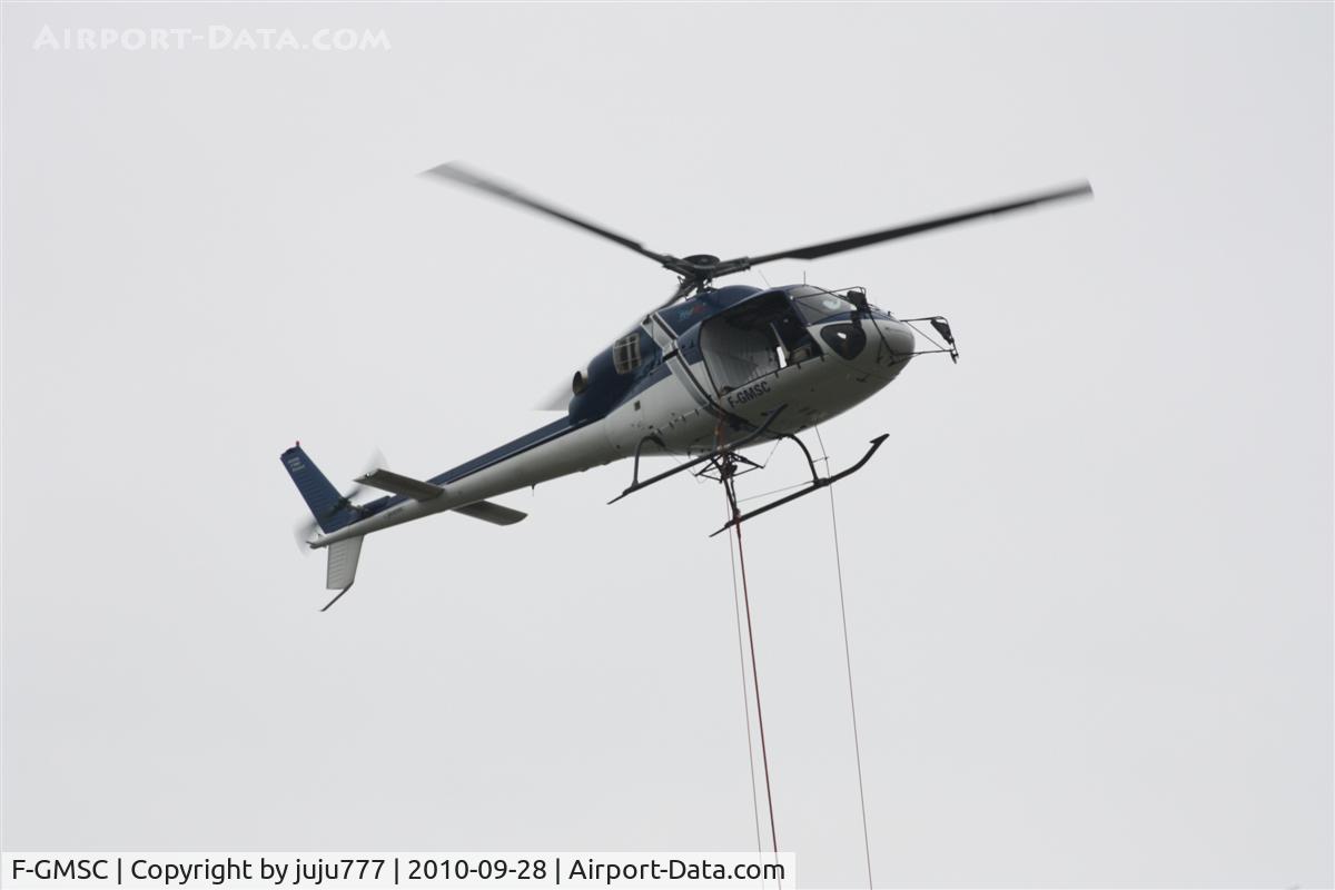 F-GMSC, Eurocopter AS-355N C/N 5582, on work on electrical wire