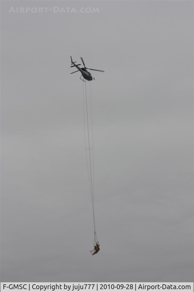 F-GMSC, Eurocopter AS-355N C/N 5582, on work on electrical wire