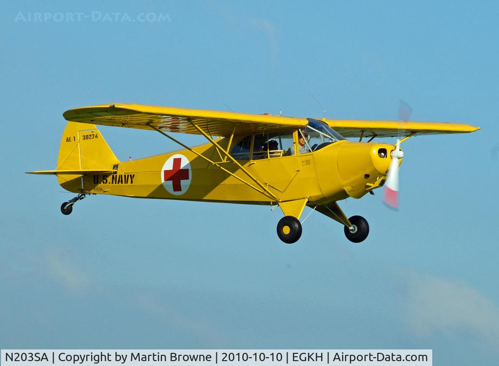 N203SA, 1943 Piper J-5C Cub Cruiser Cub Cruiser C/N 5-1477, SHOT AT HEADCORN
