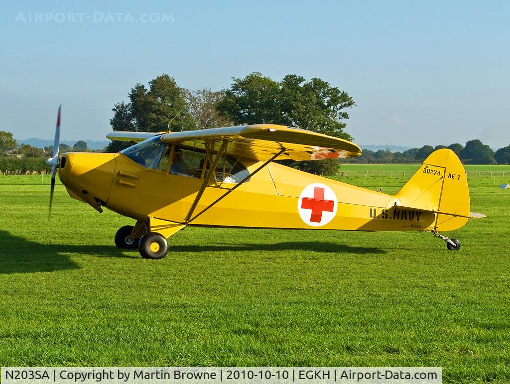 N203SA, 1943 Piper J-5C Cub Cruiser Cub Cruiser C/N 5-1477, SHOT AT HEADCORN