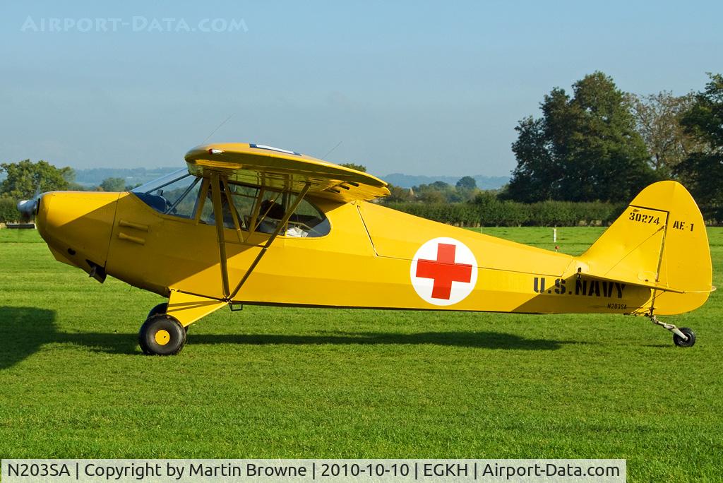 N203SA, 1943 Piper J-5C Cub Cruiser Cub Cruiser C/N 5-1477, SHOT AT HEADCORN