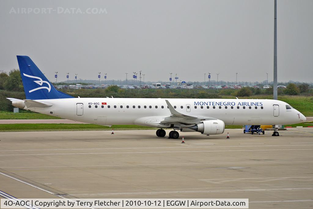 4O-AOC, 2010 Embraer 195LR (ERJ-190-200LR) C/N 19000358, Montenegro Airlines Embraer 190 brought in the National Soccer Team to play England