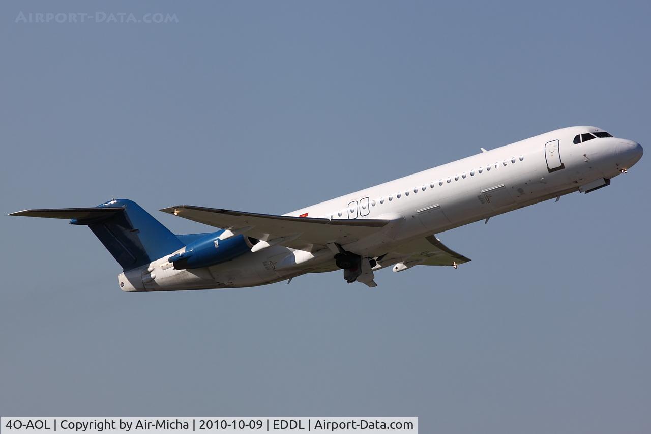 4O-AOL, 1989 Fokker 100 (F-28-0100) C/N 11268, Montenegro Airlines, Fokker F100, CN: 11268