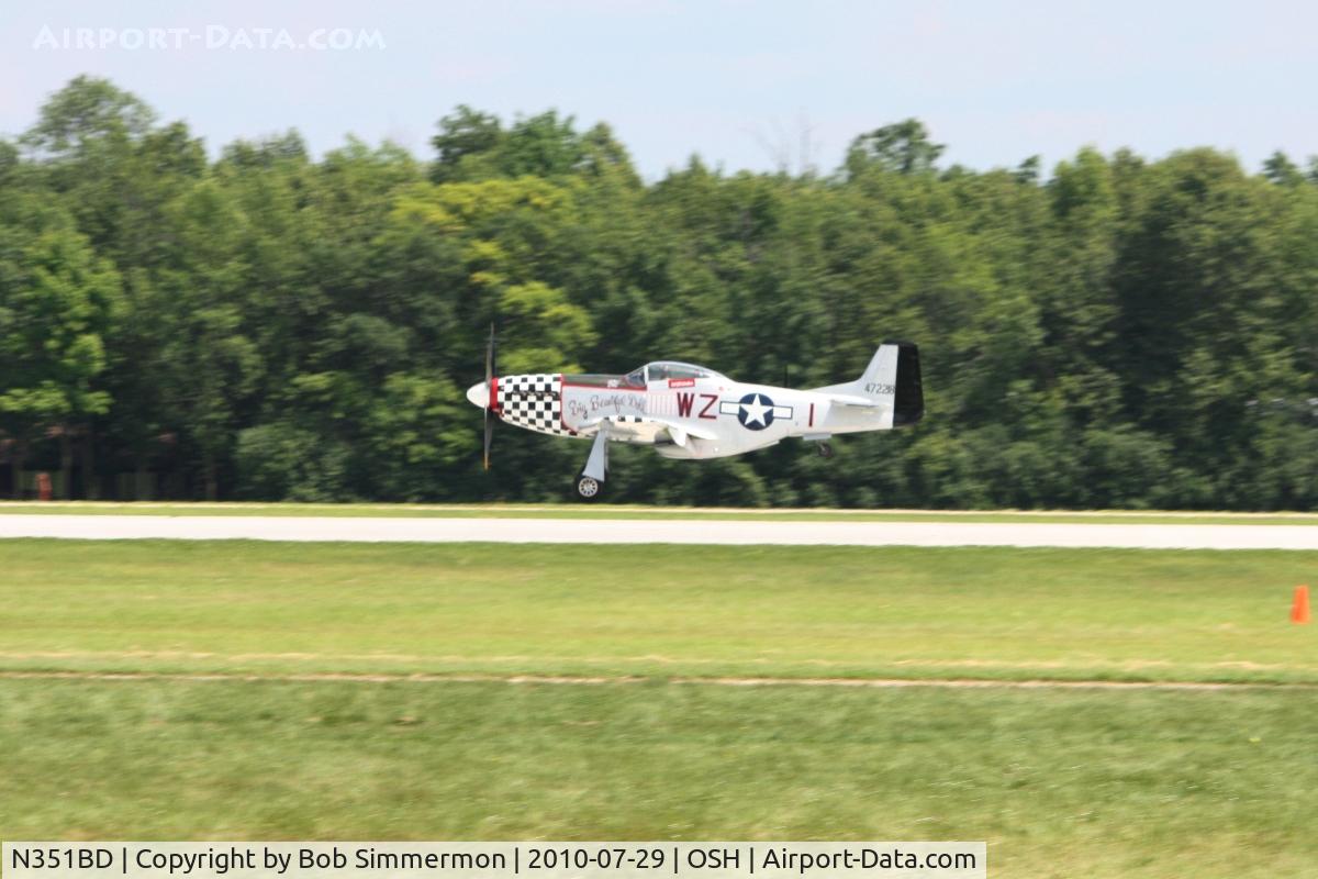 N351BD, 1944 North American F-51D Mustang C/N 44-85634, Arriving at Airventure 2010 - Oshkosh, Wisconsin
