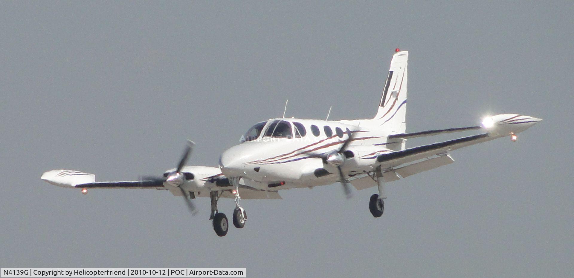 N4139G, Cessna 340A C/N 340A0310, Over the LA Co Fair grounds on final to runway 26L