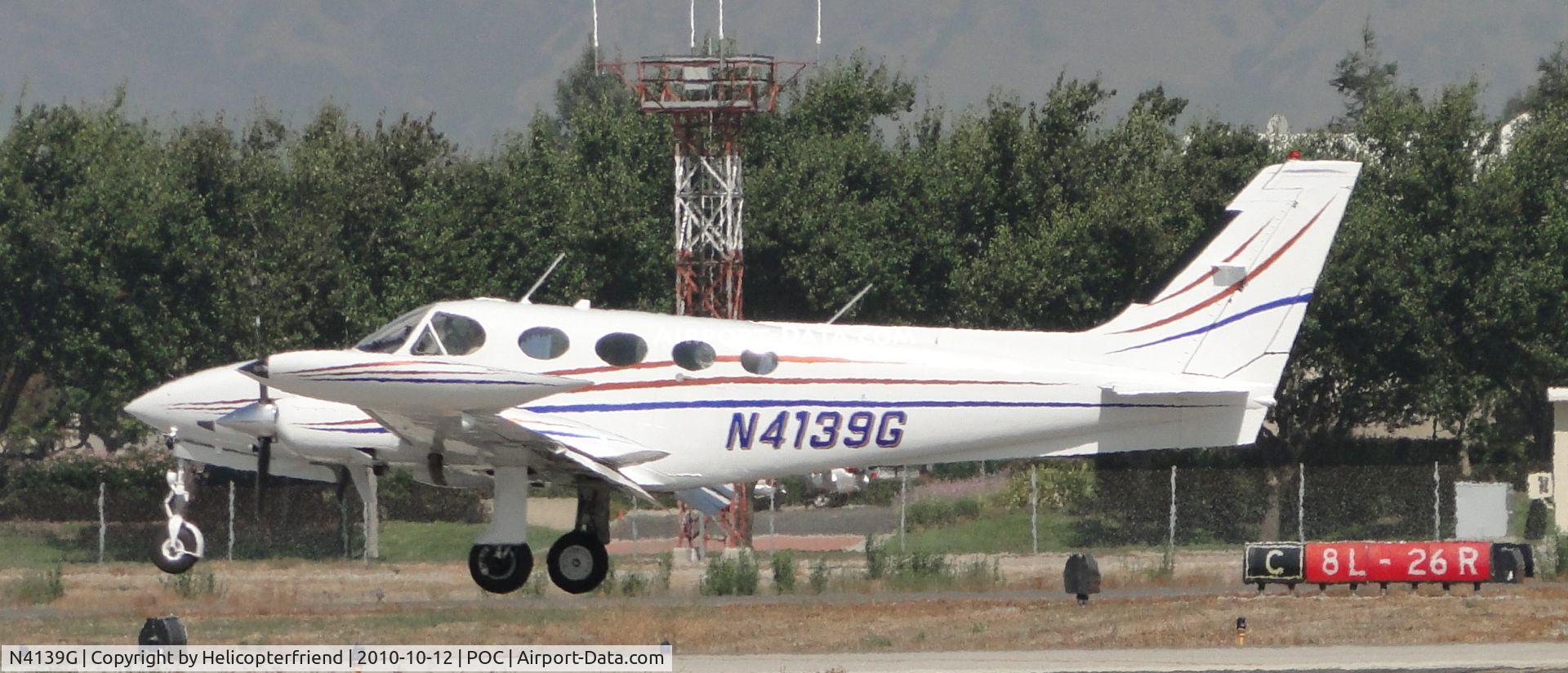 N4139G, Cessna 340A C/N 340A0310, Setting her down gently on runway 26L