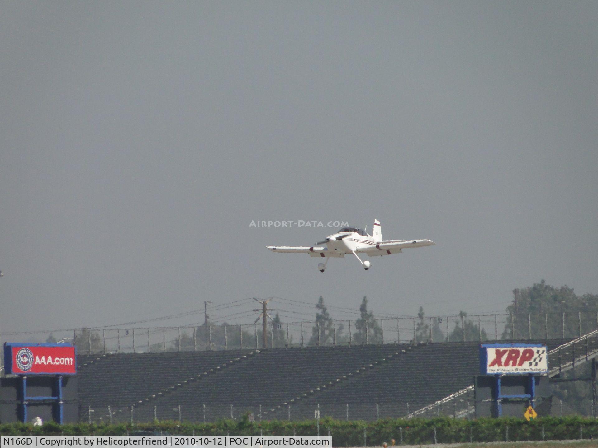 N166D, 1991 Vans RV-6 C/N 20222, Passing the LA Co Fair Grounds on final to runway 26L