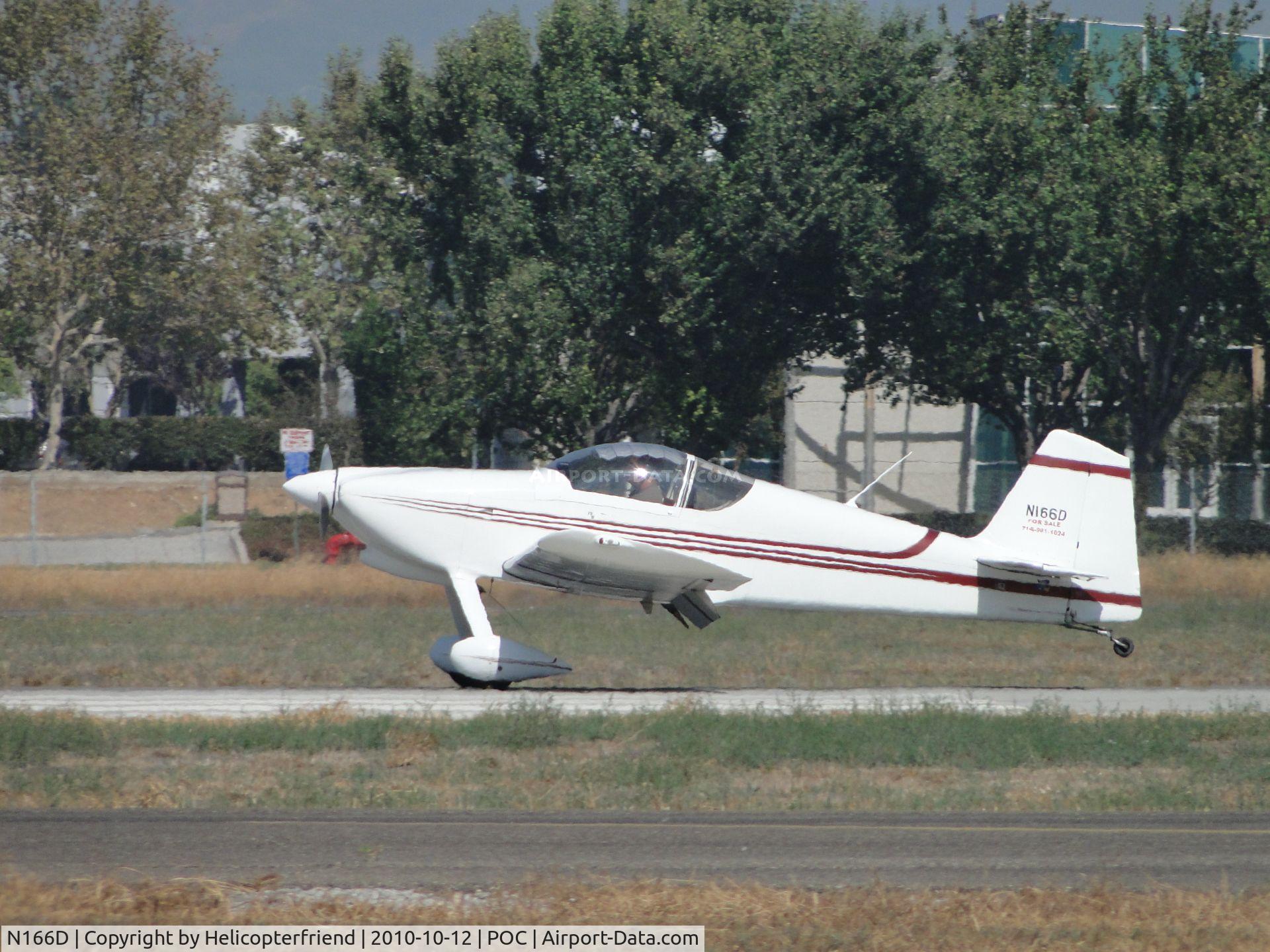 N166D, 1991 Vans RV-6 C/N 20222, On the ground and waiting for tailwheel to touch down