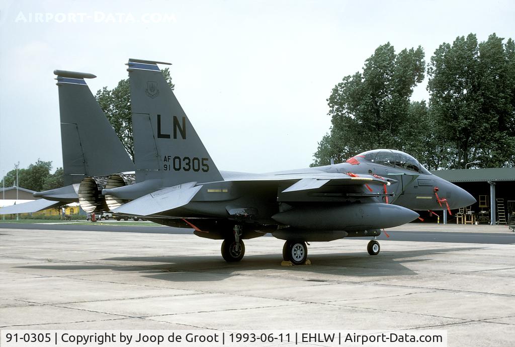 91-0305, 1991 McDonnell Douglas F-15E Strike Eagle C/N 1212/E170, visitor at the 50st anniversary of 322 squadron.