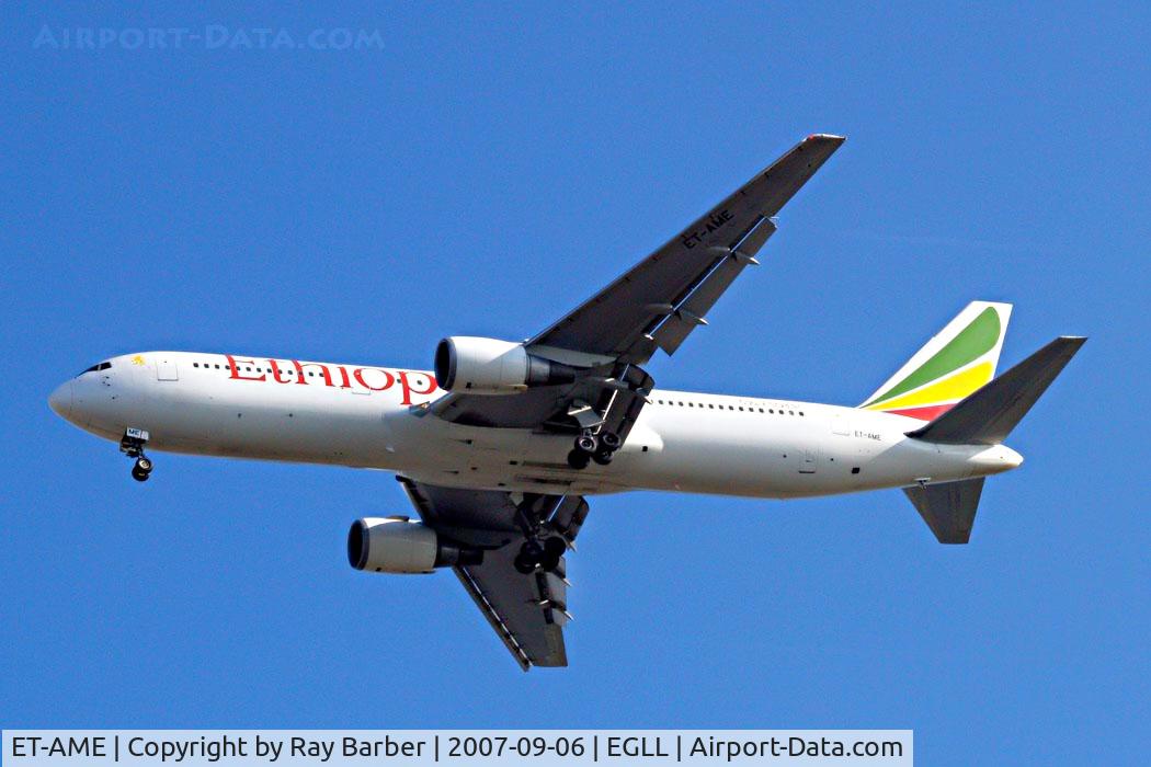 ET-AME, 1996 Boeing 767-306/ER C/N 27611, Boeing 767-306ER [27611] (Ethiopian Airlines) Home~G 06/09/2007.