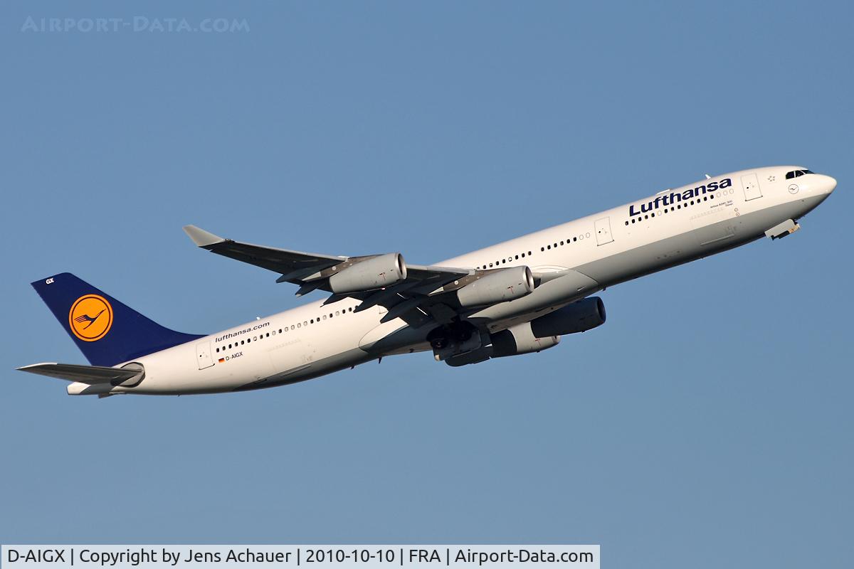 D-AIGX, 2000 Airbus A340-313X C/N 354, Take-off to IAD