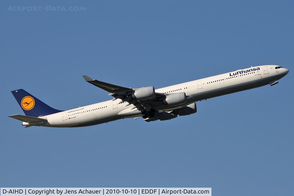 D-AIHD, 2003 Airbus A340-642 C/N 537, Take off to KIX