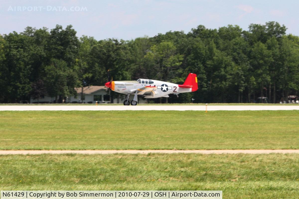 N61429, 1942 North American P-51C Mustang C/N 103-26199, Arriving at Airventure 2010 - Oshkosh, Wisconsin