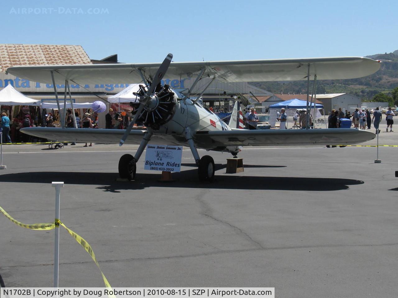 N1702B, 1942 Boeing PT-13D Kaydet (E75) C/N 75-5903, 1942 Boeing Stearman PT-13D 'Ruthies Doll', Continental W670 220 Hp