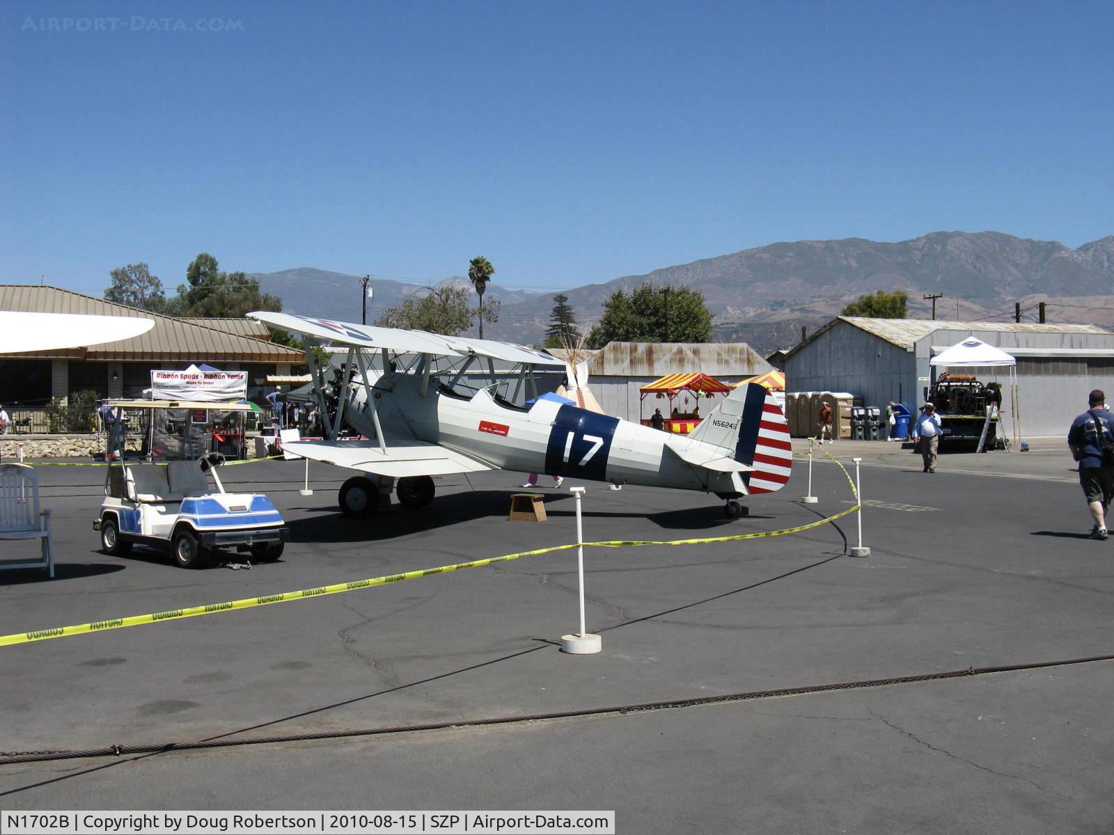 N1702B, 1942 Boeing PT-13D Kaydet (E75) C/N 75-5903, 1942 Boeing Stearman PT-13D 'Ruthies Doll', Continental W670 220 Hp