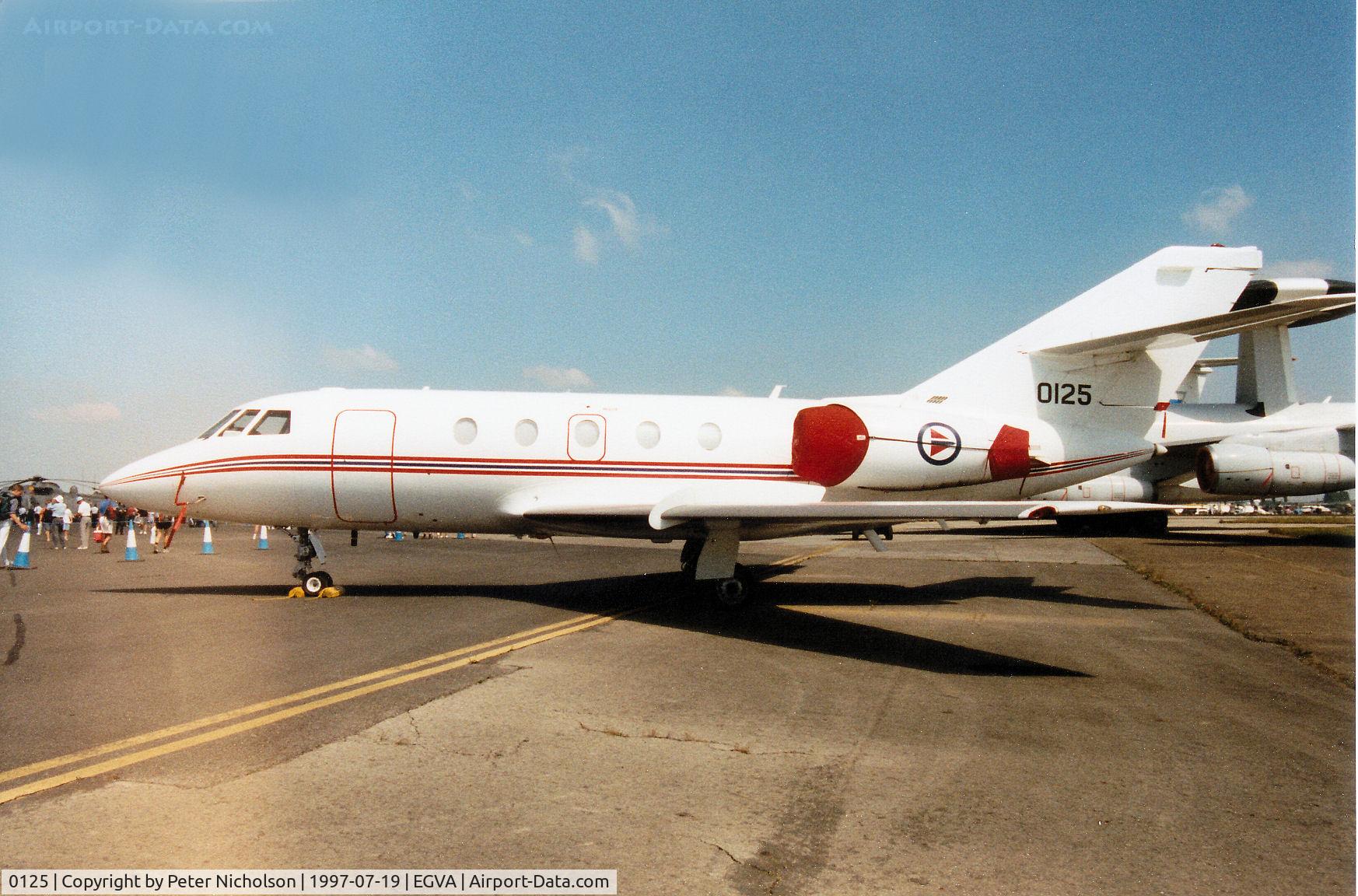 0125, Dassault Falcon (Mystere) 20C-5 C/N 125, Falcon 20ECM, callsign Norwegian 5006, of 717 Skv Royal Norwegian Air Force on display at the 1997 Intnl Air Tattoo at RAF Fairford.