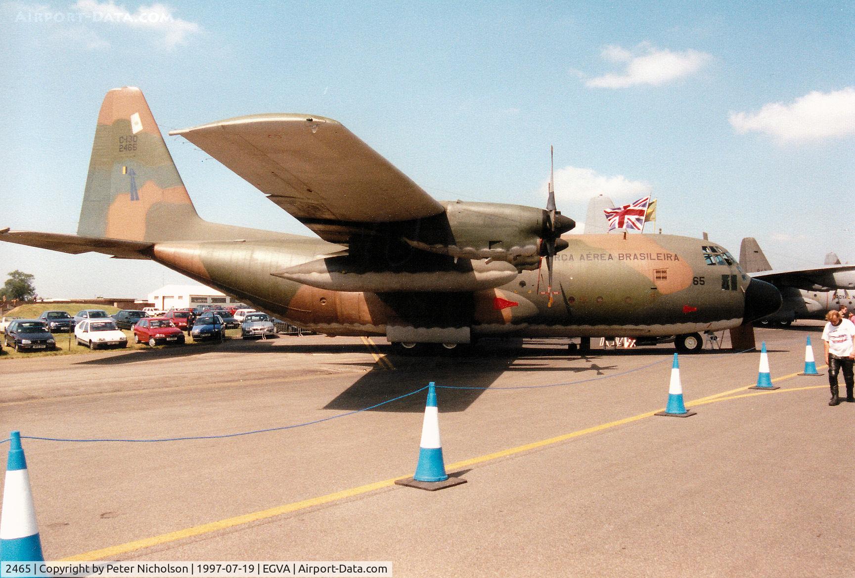 2465, 1975 Lockheed C-130H Hercules C/N 382-4630, Brazilian Air Force C-130H Hercules of 1/1 GT on display at the 1997 Intnl Air Tattoo at RAF Fairford.