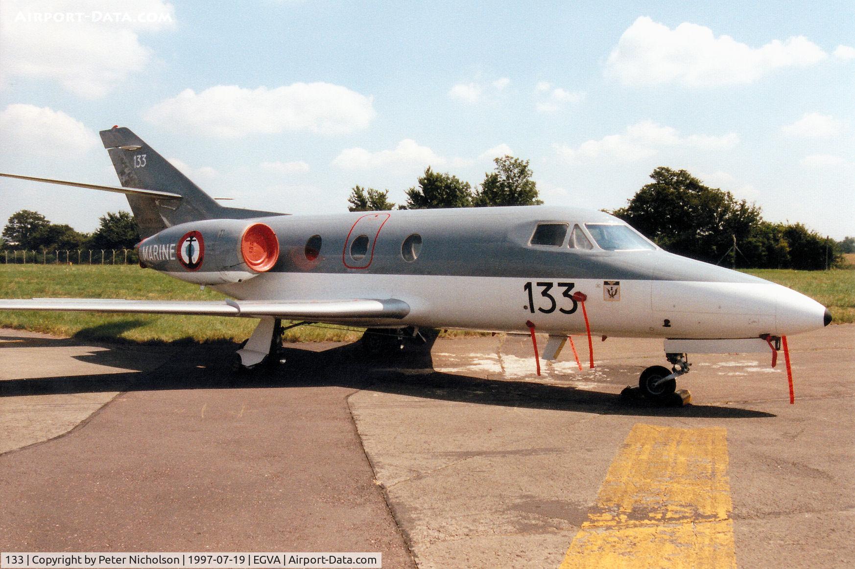 133, 1978 Dassault Falcon 10MER C/N 133, Falcon 10MER, callsign French Navy 55C4, of 57S French Aeronavale on display at the 1997 Intnl Air Tattoo at RAF Fairford.