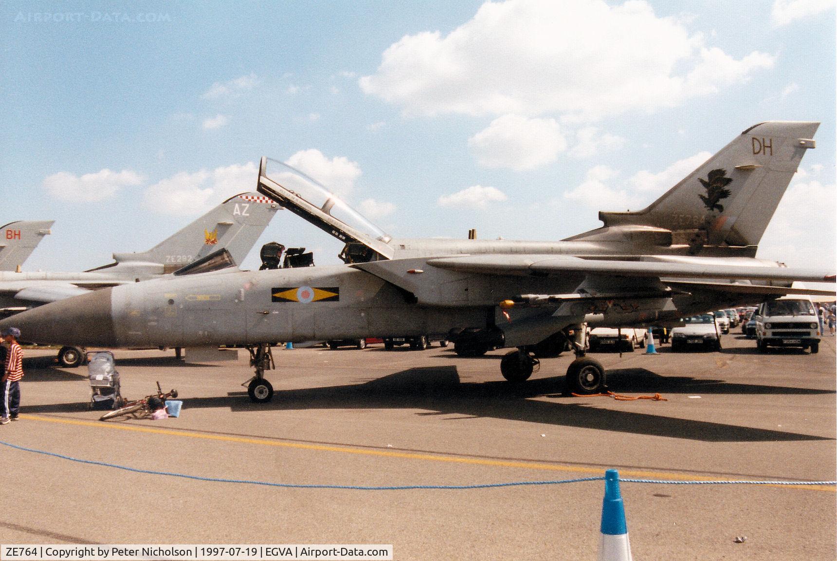ZE764, 1988 Panavia Tornado F.3 C/N 3311, Tornado F.3, callsign Razor, of 11 Squadron at RAF Leeming on display at the 1997 Intnl Air Tattoo at RAF Fairford.