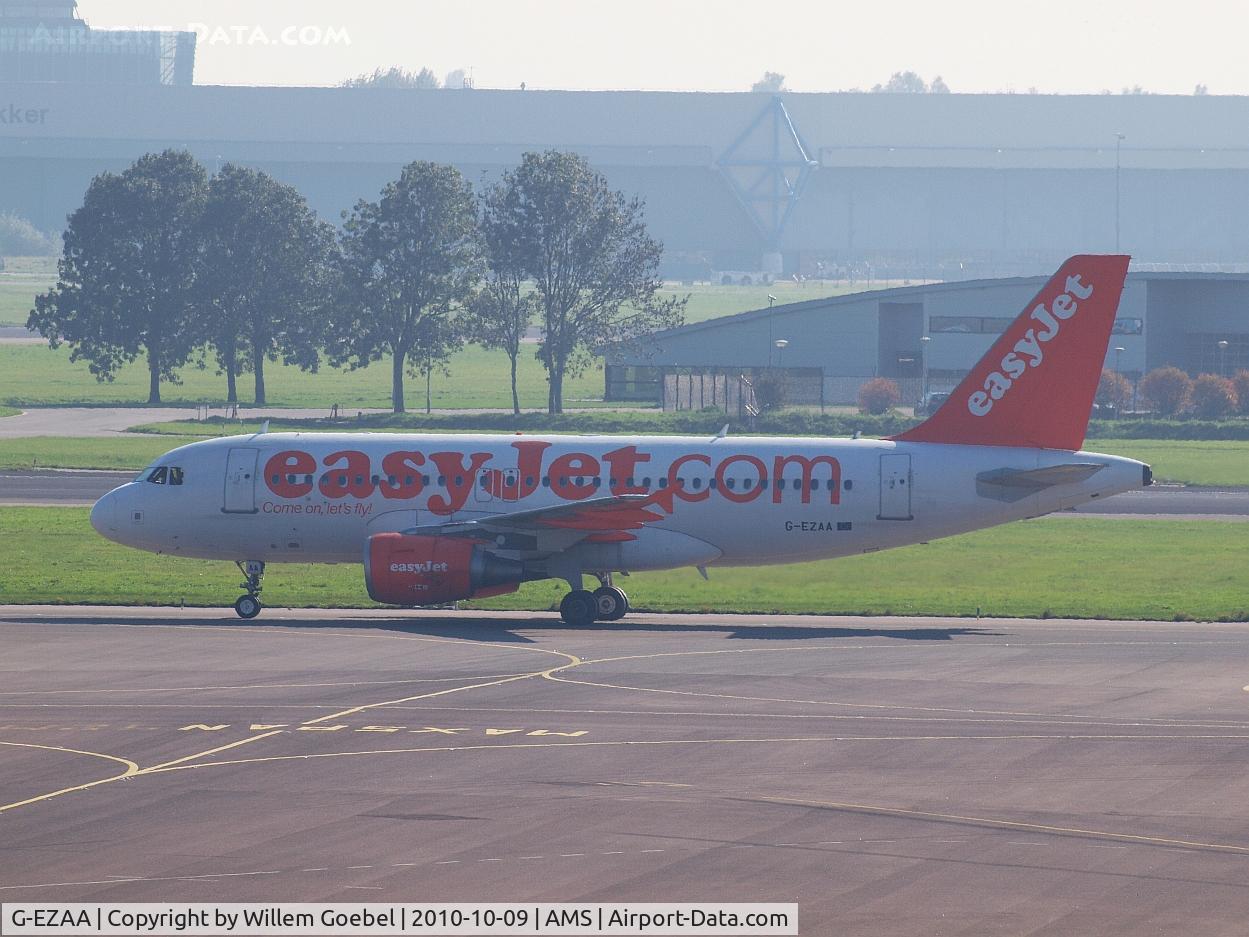 G-EZAA, 2006 Airbus A319-111 C/N 2677, Arrival on Amsterdam airport and taxi to the gate
