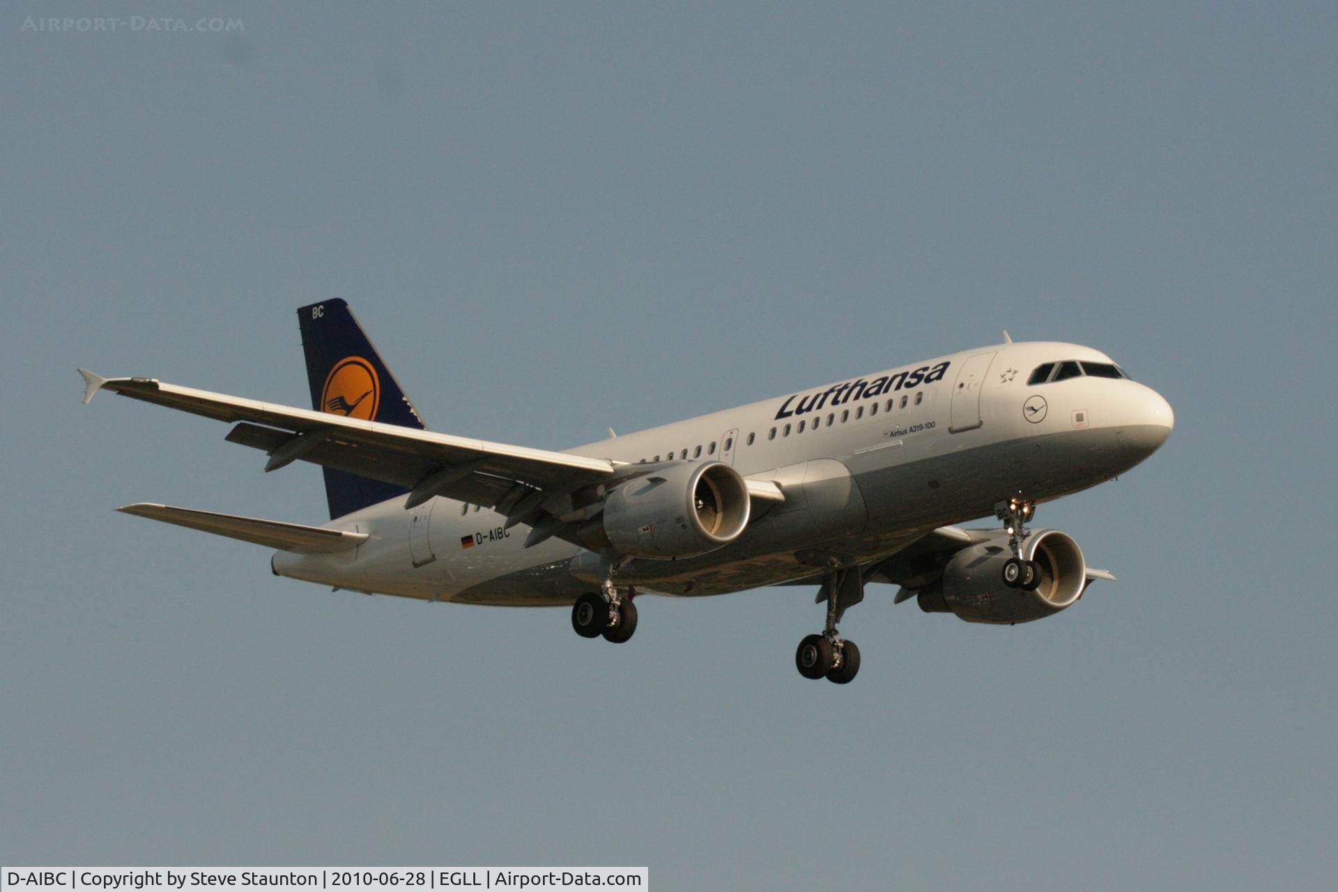D-AIBC, 2010 Airbus A319-112 C/N 4332, Taken at Heathrow Airport, June 2010