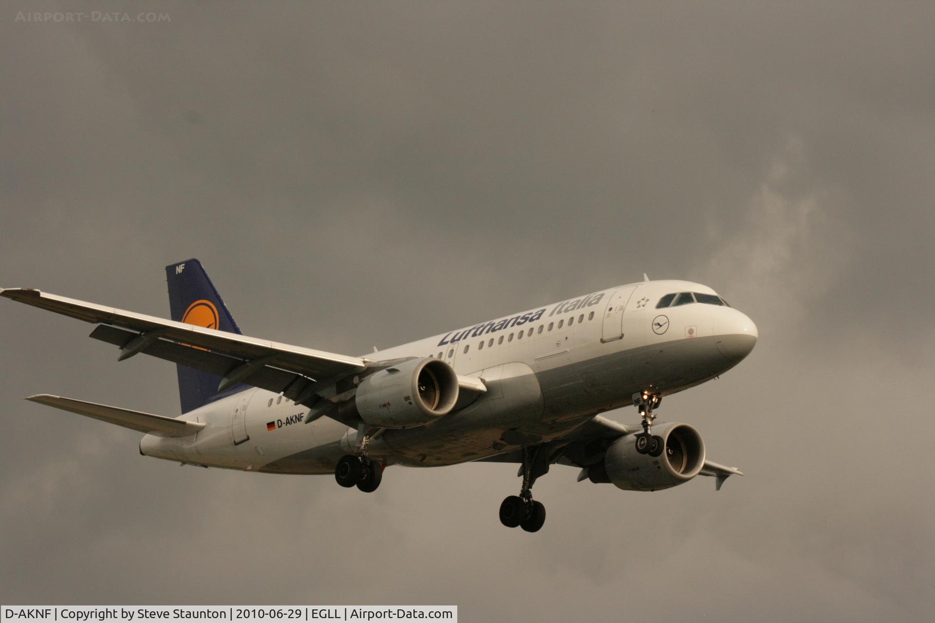 D-AKNF, 1997 Airbus A319-112 C/N 0646, Taken at Heathrow Airport, June 2010