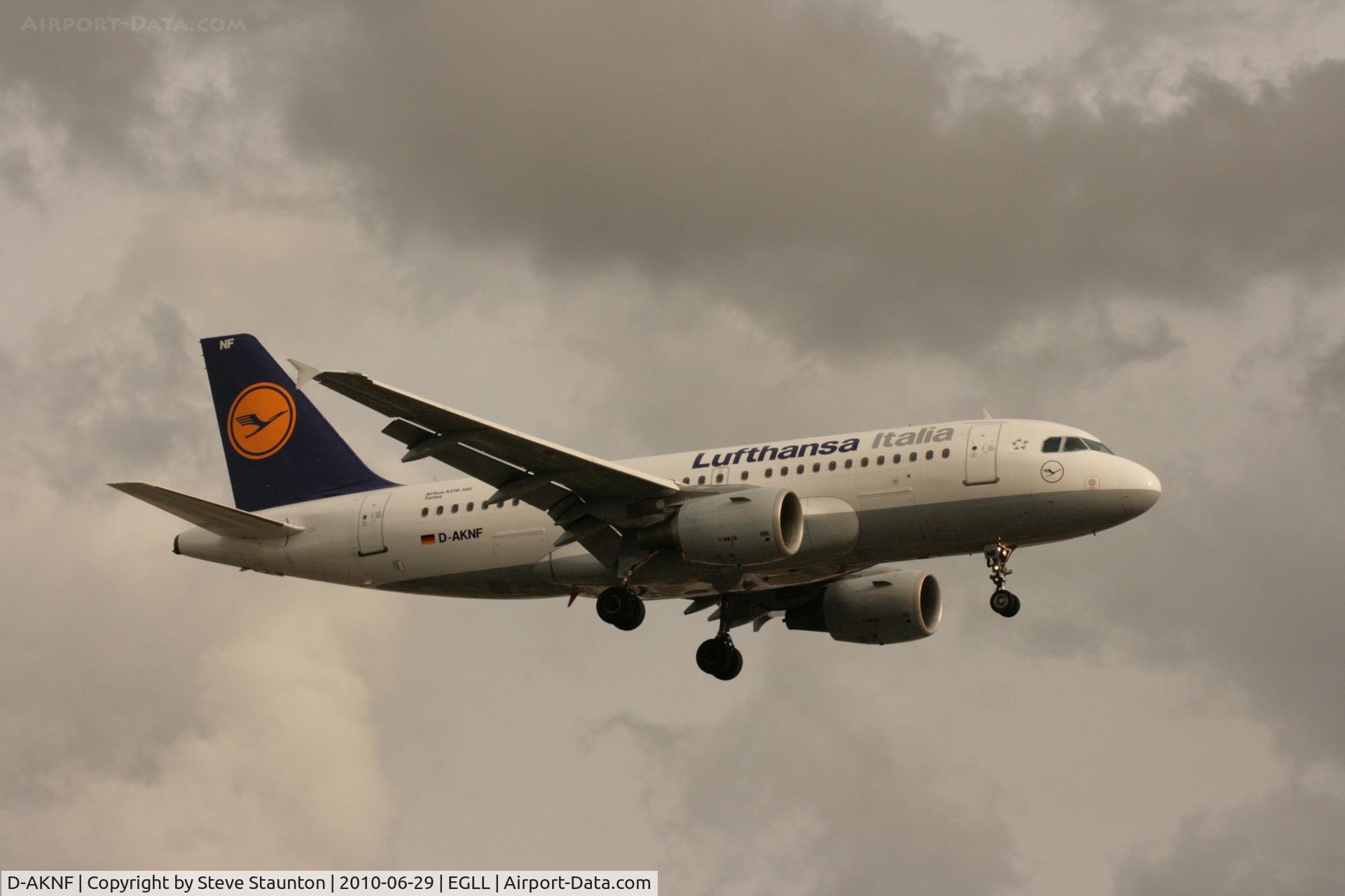D-AKNF, 1997 Airbus A319-112 C/N 0646, Taken at Heathrow Airport, June 2010